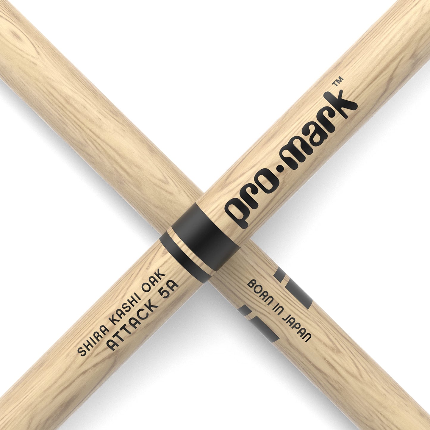 ProMark | Baquetas Classic Attack 5A Shira Kashi Roble, punta de madera ovalada, 1 par