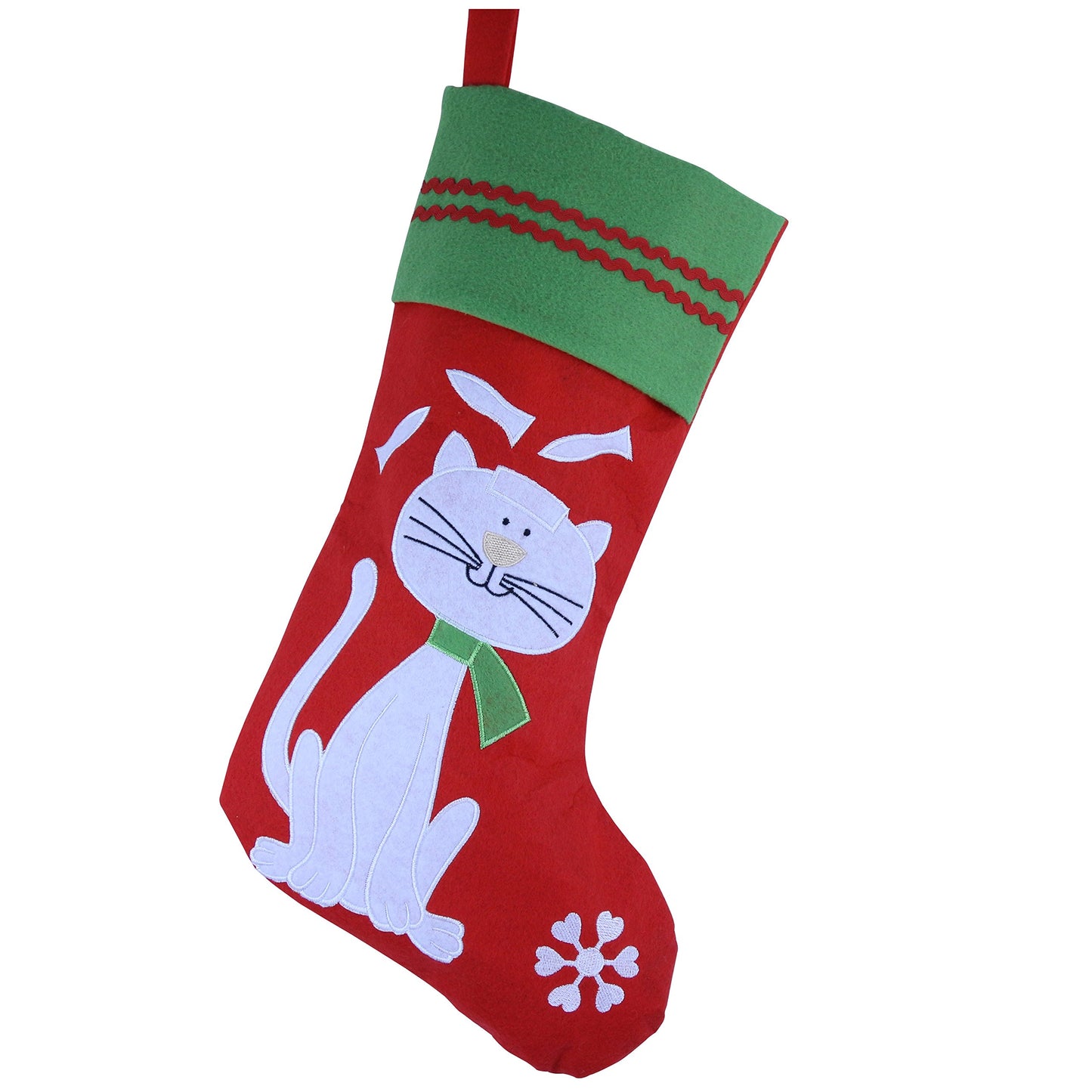 Calcetines de Navidad WEWILL Gato Bordado Mascotas 16 Pulgadas de Largo