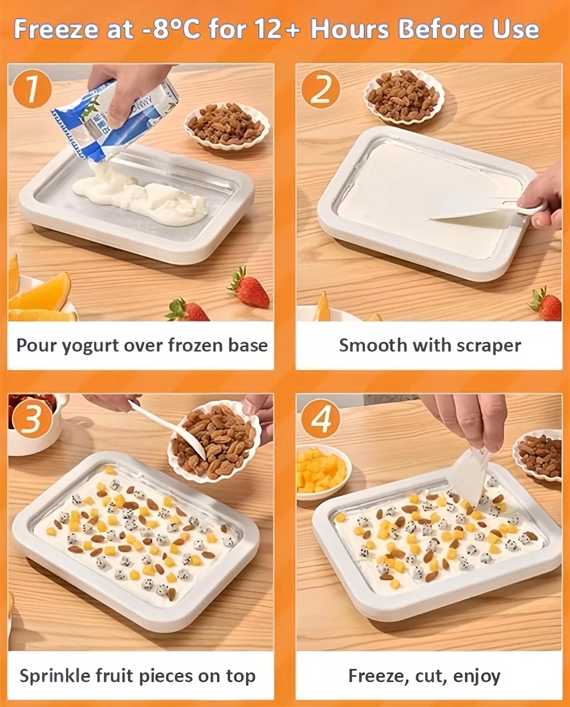 Baotkere - Máquina para hacer helado suave, rosado, manual, incluye 2 raspadores, ideal para helados, gelatina y batidos