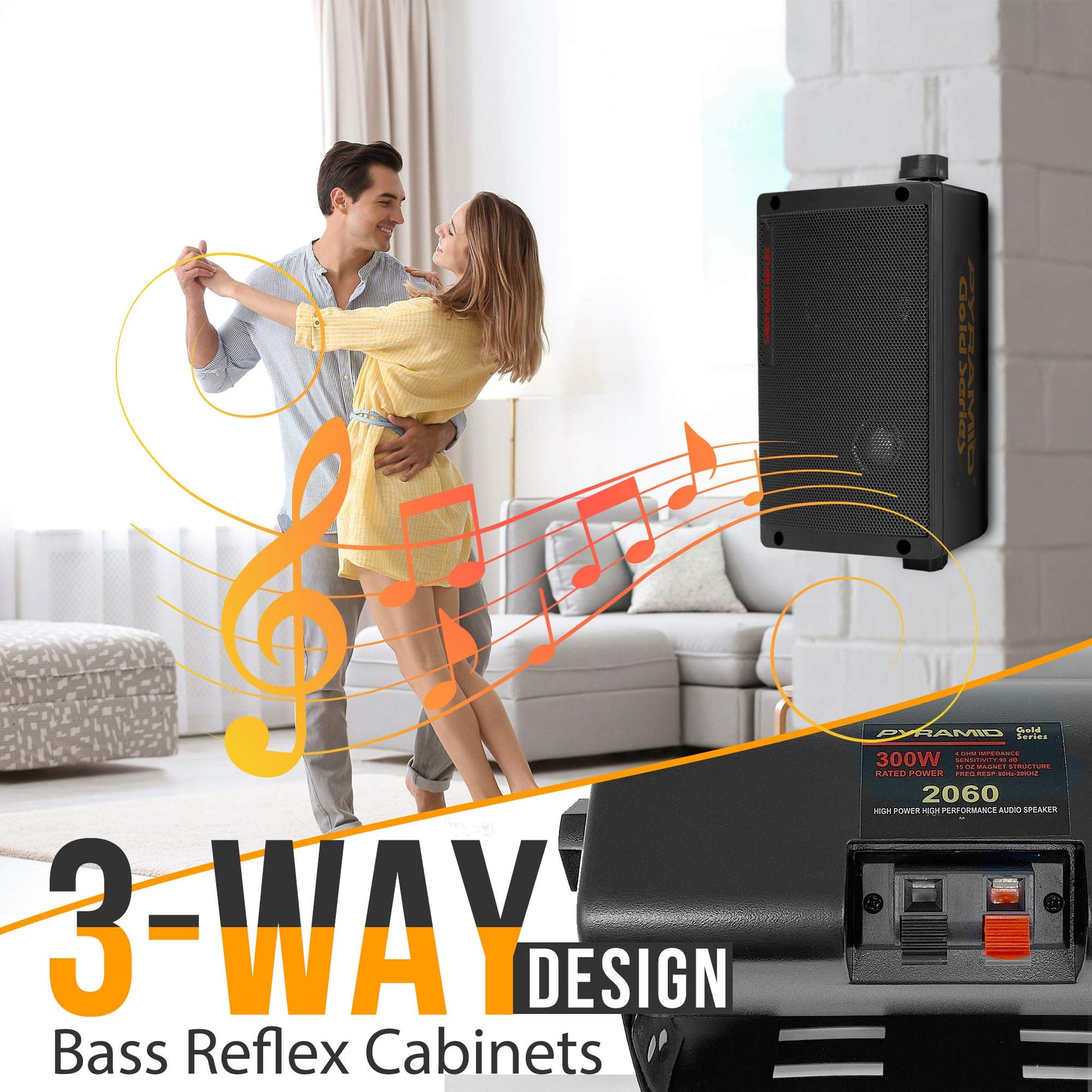 Sistema de Bocinas Mini Box 3Way Pyramid 200 Watts 2060