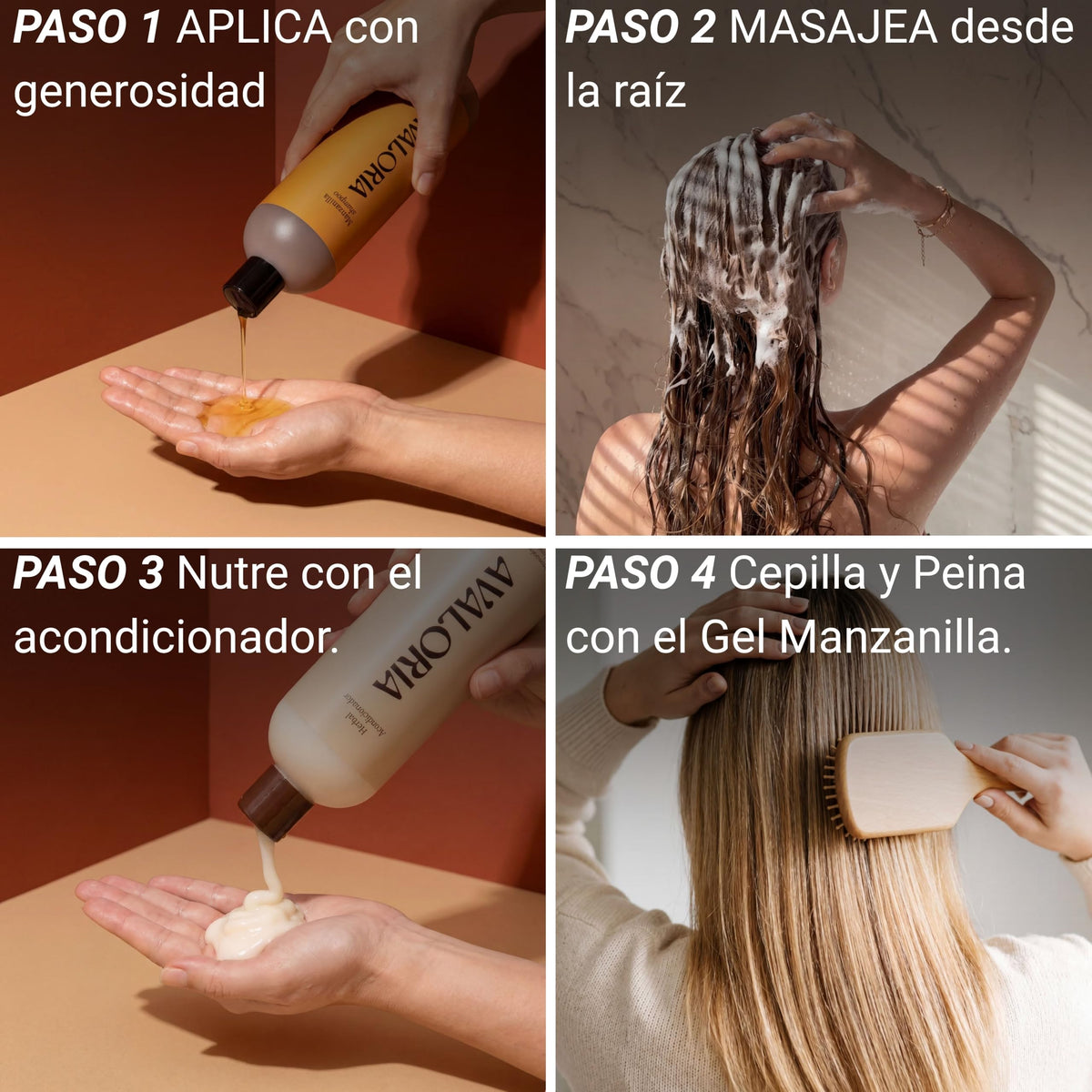 Avaloria Shampoo de Manzanilla Sin Sulfatos, Parabenos ni Sales – para Brillo y Anticaída – Extracto 100% Natural con 10 Hierbas – Hidratación, Brillo y Crecimiento – Herbal - 480 ml