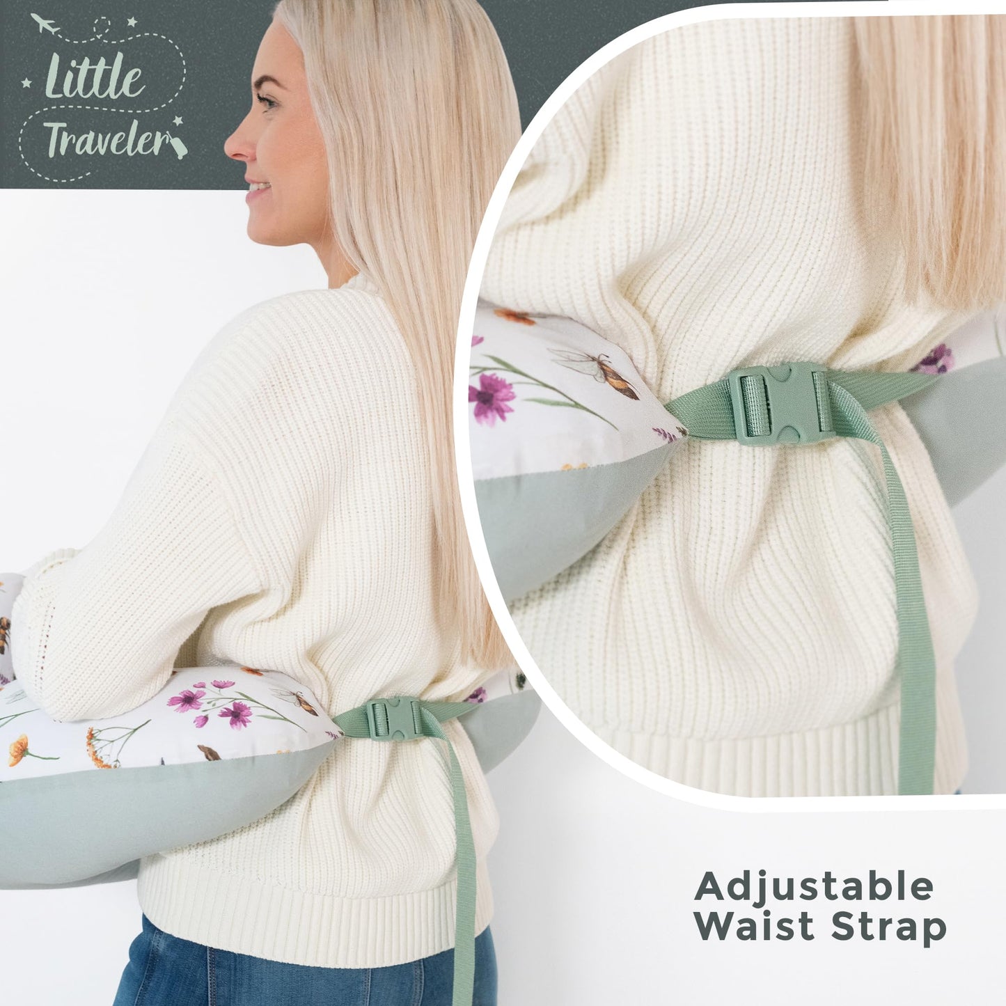Little Traveler - Almohada de enfermería de viaje, inflable