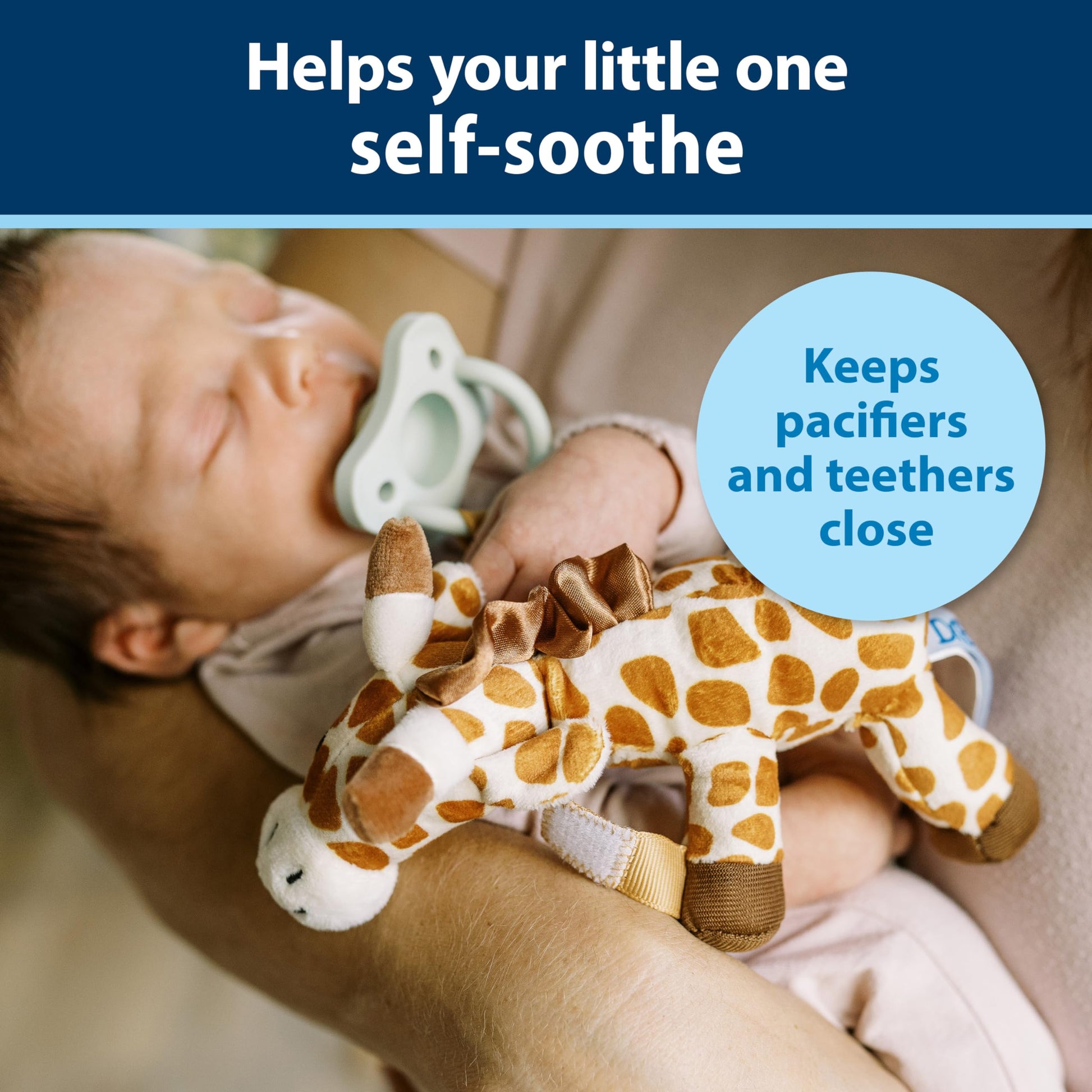 Soporte para Chupete y Mordedor Dr. Brown's Jirafa HappyPaci Verde Claro para Bebé 0-12 Meses