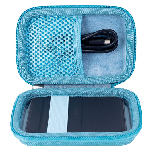Funda Rígida de Viaje Khanka Azul para Batería Magnética Anker MagGo