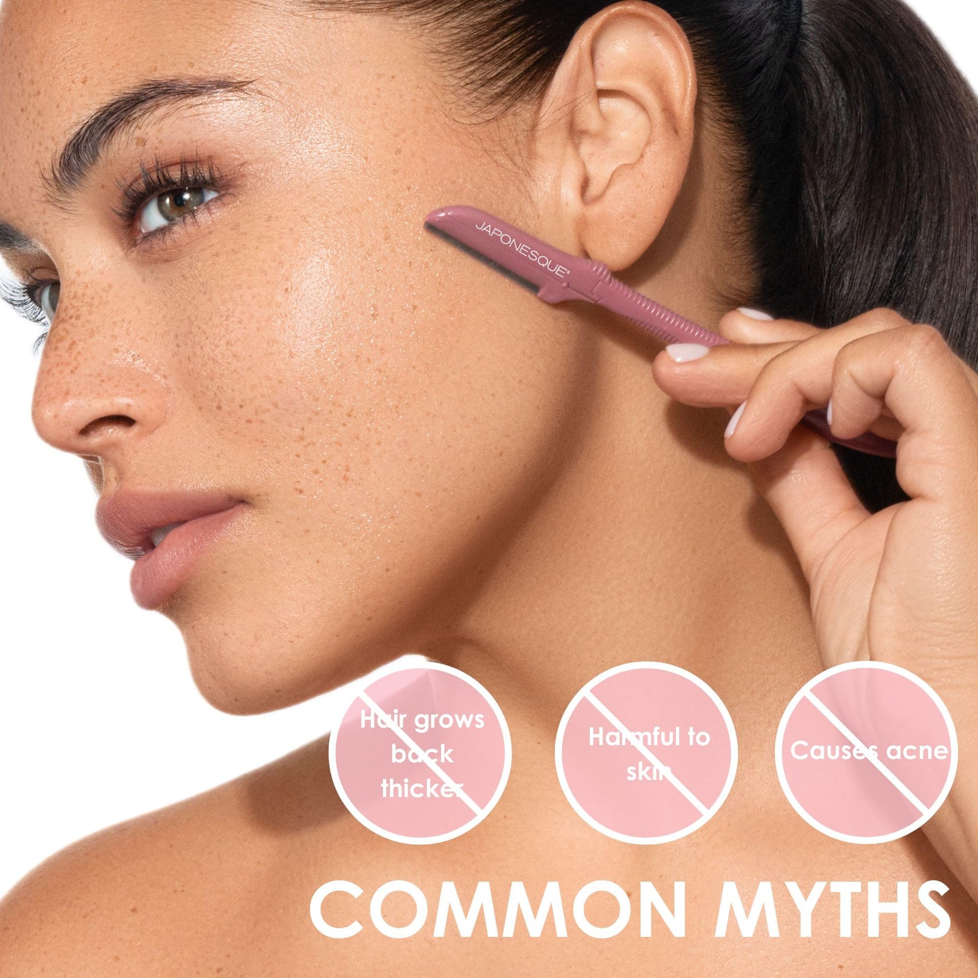 Maquinillas de Afeitar Faciales JAPONESQUE Rosadas para Exfoliación y Depilación Fina