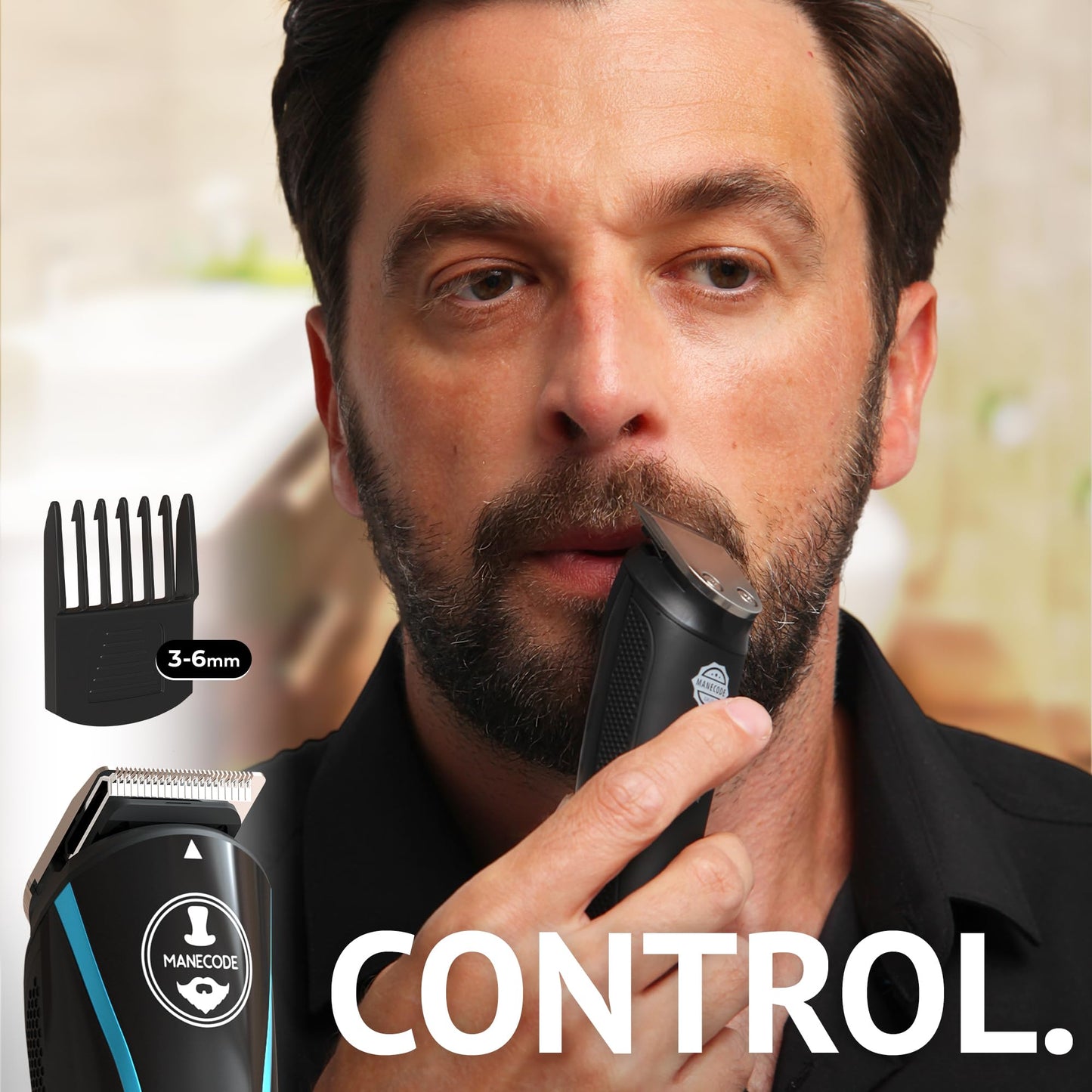 Cortadora de barba y pelo 11 en 1 para hombre, USB-C, impermeable, kit de aseo múltiple con pantalla LED
