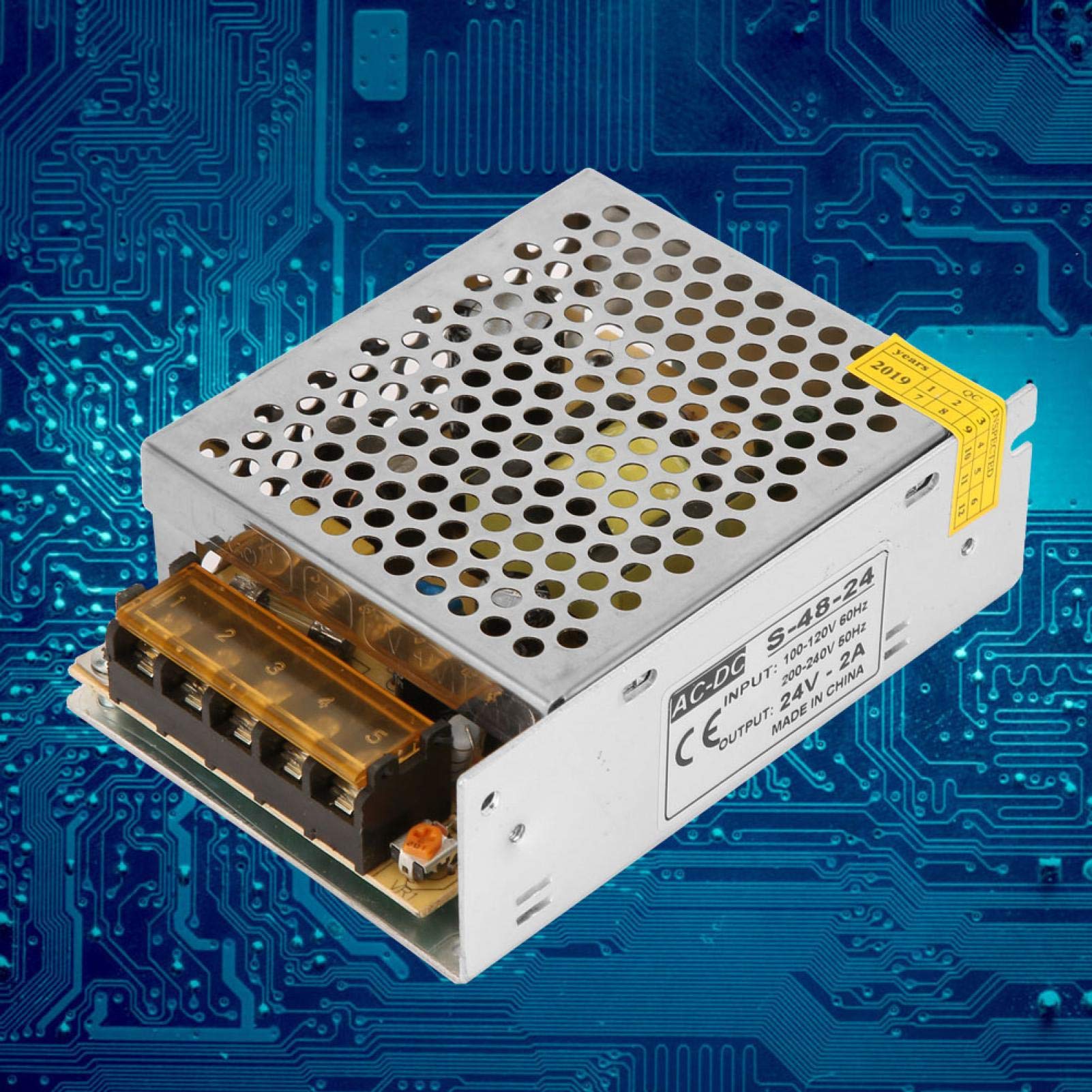 Transformador de Potencia de Voltaje Constante 110V-220V AC 24V/2A Convertidor de Voltaje de Modo de Conmutación