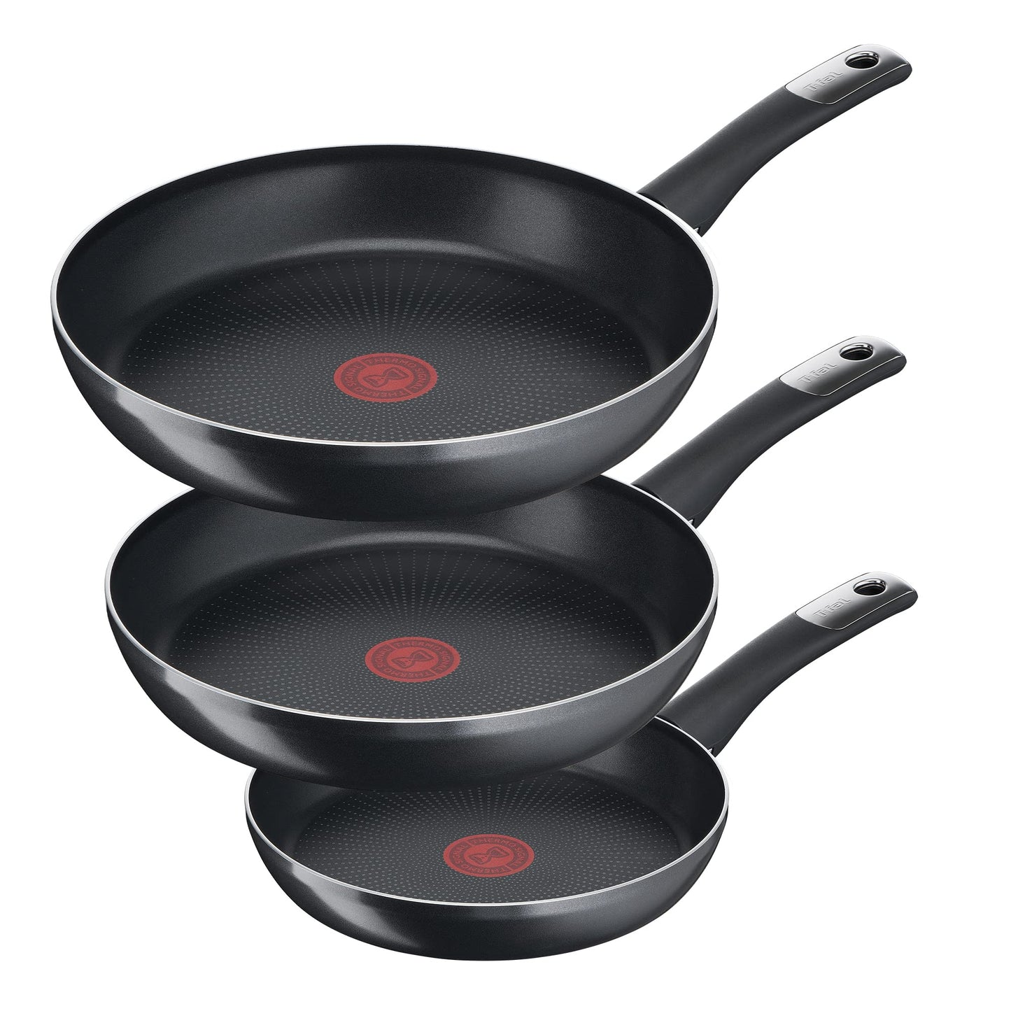 Juego de Sartenes T-fal Negro Hard Titanium Plus con Anti-Adherente Resistente