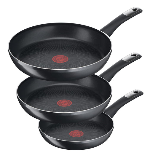 Juego de Sartenes T-fal Negro Hard Titanium Plus con Anti-Adherente Resistente