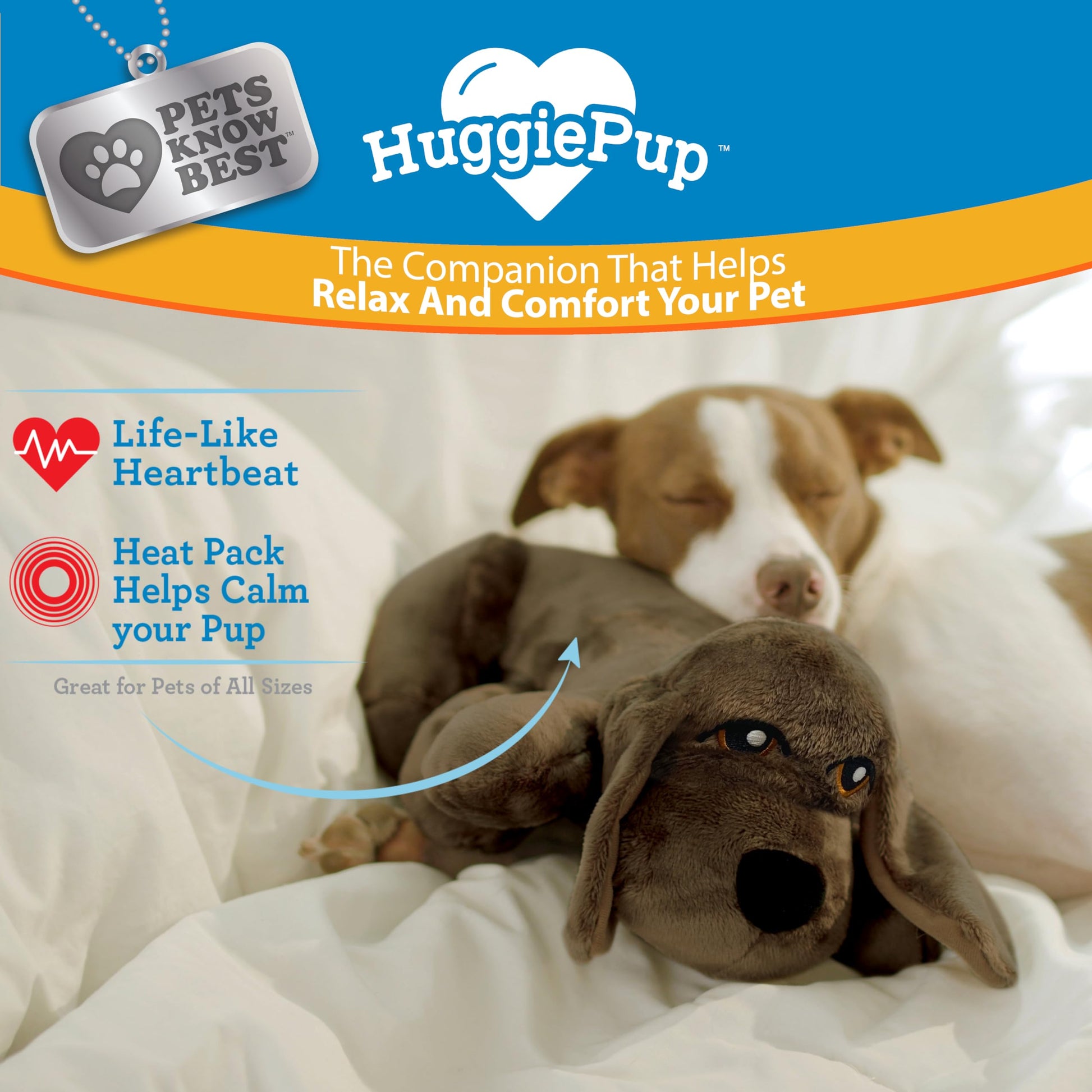 Juguete de Comportamiento HuggiePup de Pets Know Best Chocolate con Latido y Calentador para Entrenamiento en Jaula
