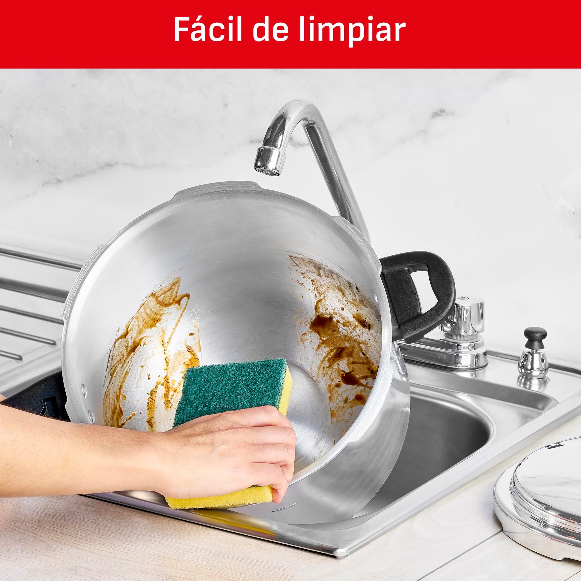 Olla Express T-fal Plateada 7.6L con Cinco Sistemas de Seguridad y Fácil Limpieza