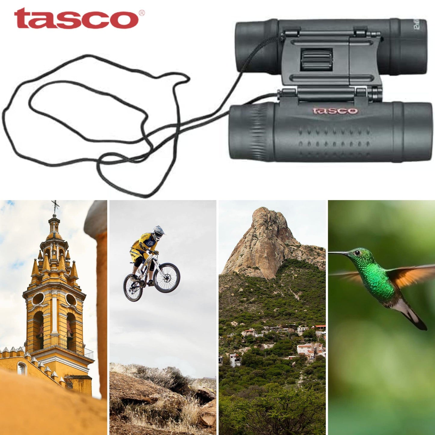 Tasco | Binoculares Essentials | 12x25 mm | para Viajes, Deportes, Senderismo, Actividades al Aire Libre | Prismáticos | Negro