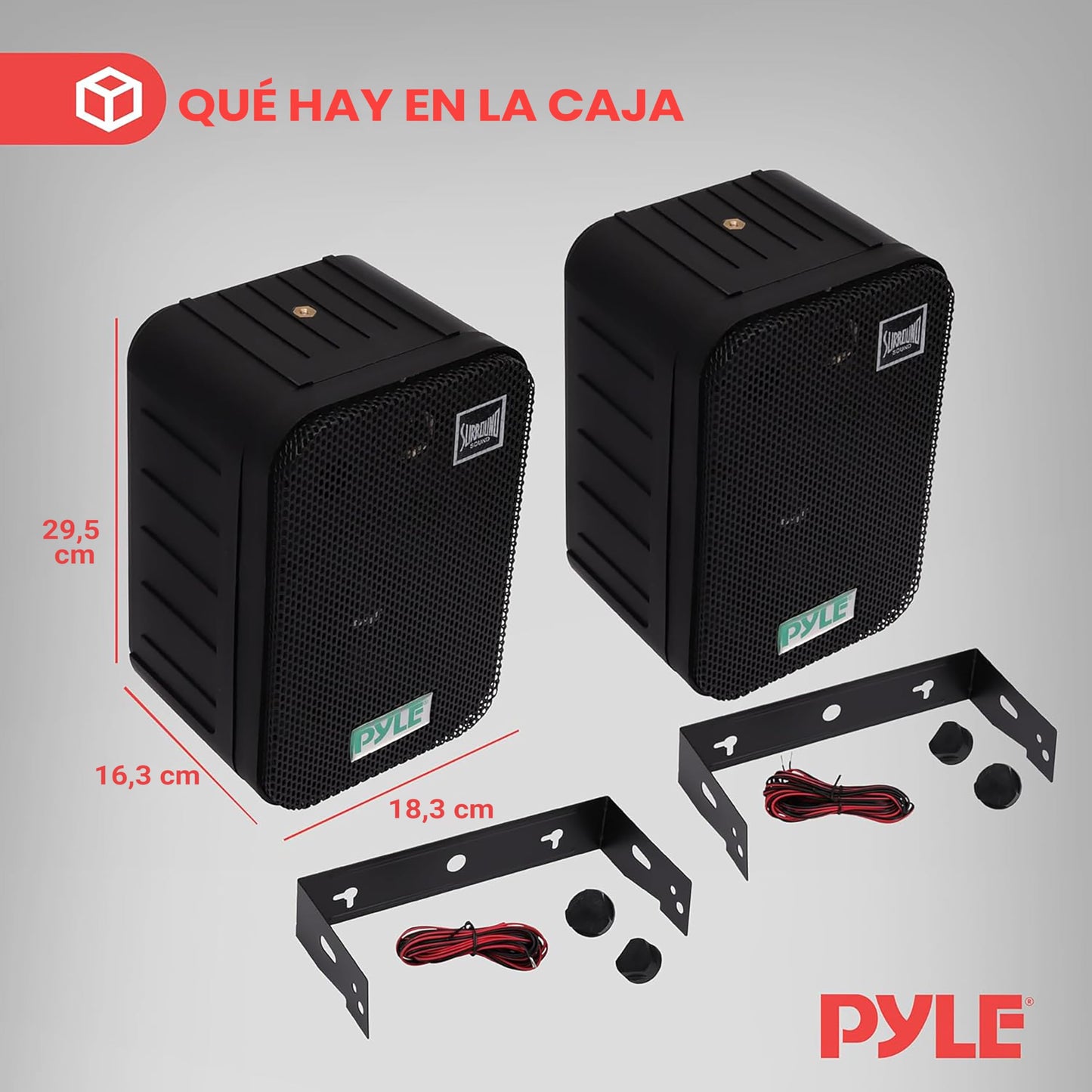 Pyle Home PDWR50B 6.5". Bocinas Contra Agua para Interiores y Exteriores, Negros
