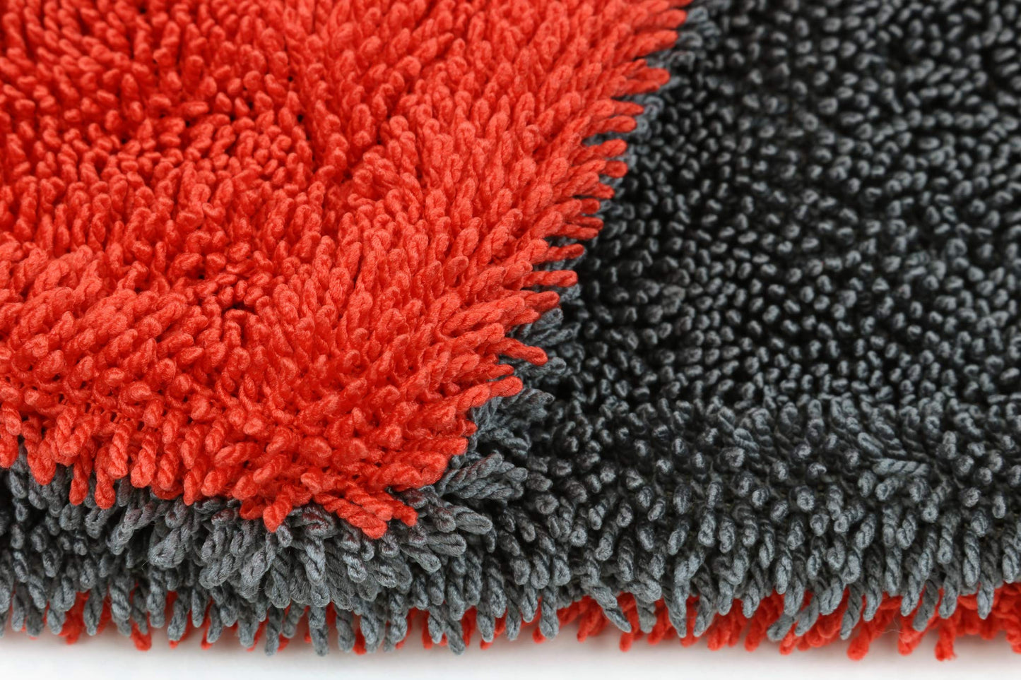 Autofiber Dreadnought Jr. Toalla de microfibra, absorción superior para secar coches, camiones y SUV, pelo de doble giro, toalla de secado de vehículos de una sola pasada, paquete de 1, rojo/gris (16