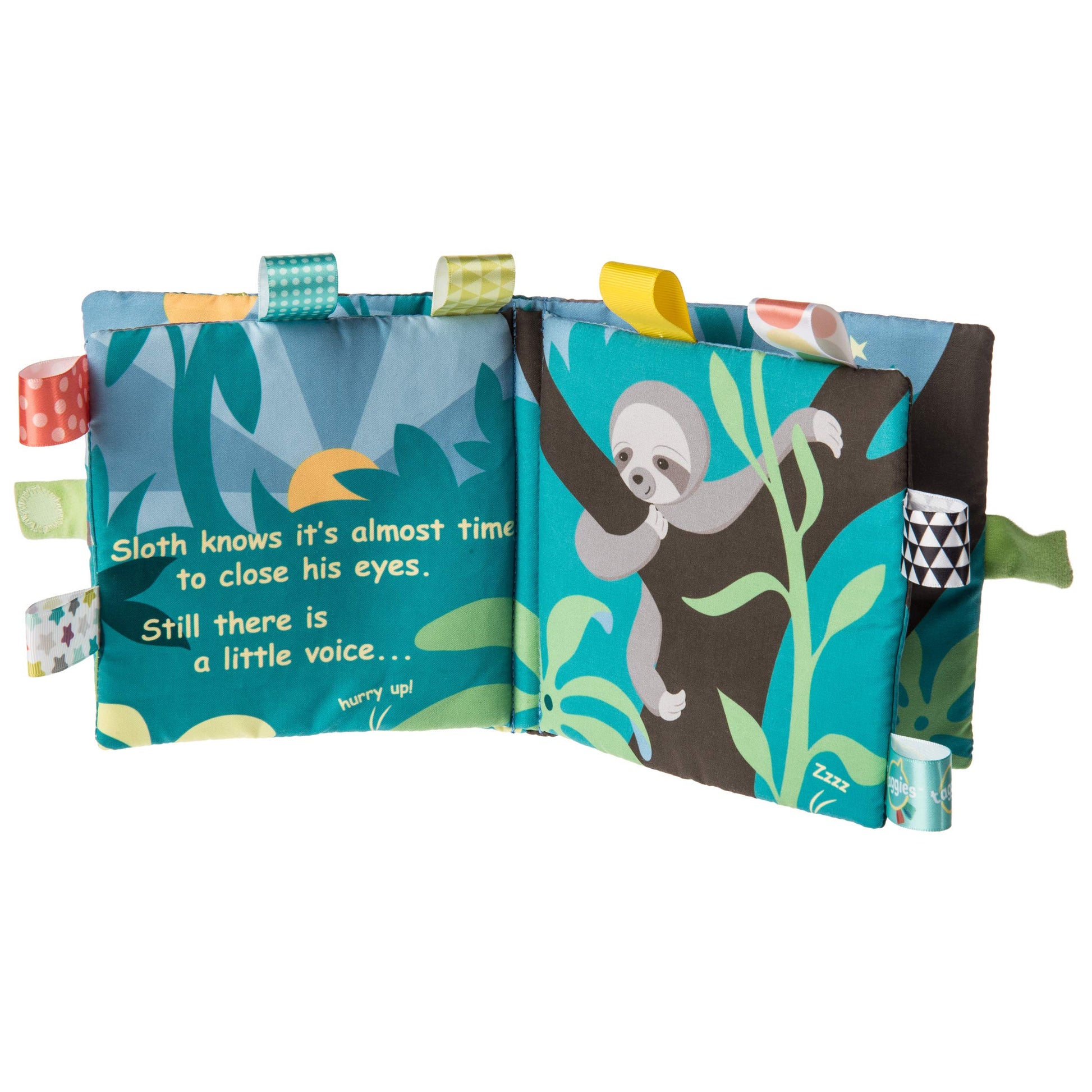 Libro de Tela Suave Taggies Touch & Feel Melaza Perezoso con Papel Arrugado y Chirriador