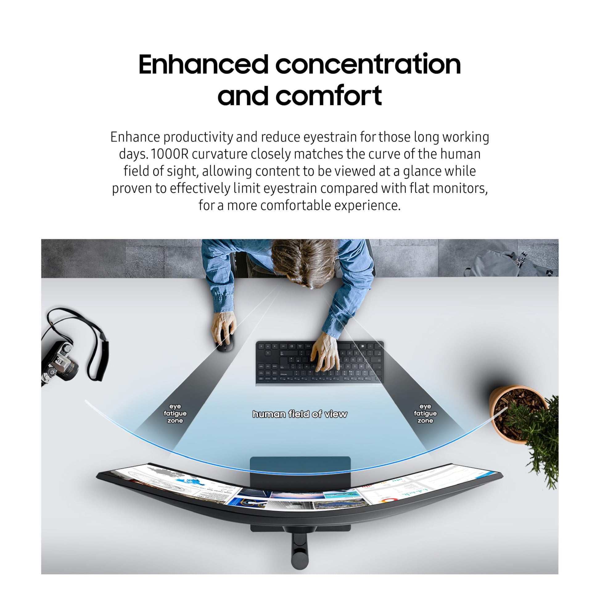 SAMSUNG Viewfinity S65UA Series 34-Inch Ultrawide QHD Curved Monitor, 100Hz, USB-C, HDR10 (1 Billion Colors), Height Adjustable Stand, TUV-Certified Intelligent Eye Care (LS34A654UBNXGO)