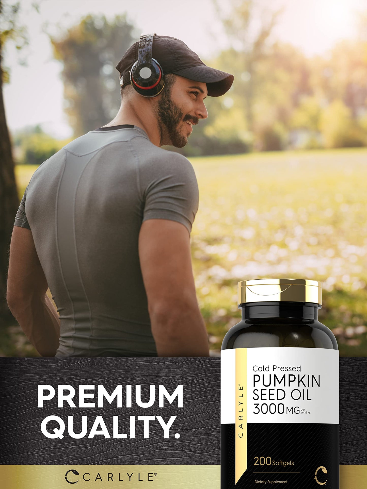 Carlyle Aceite de Semilla de Calabaza 3000mg 200 Cápsulas - Ácidos Grasos - Urinario - Piel - Corazón - Digestión - Hecho en USA