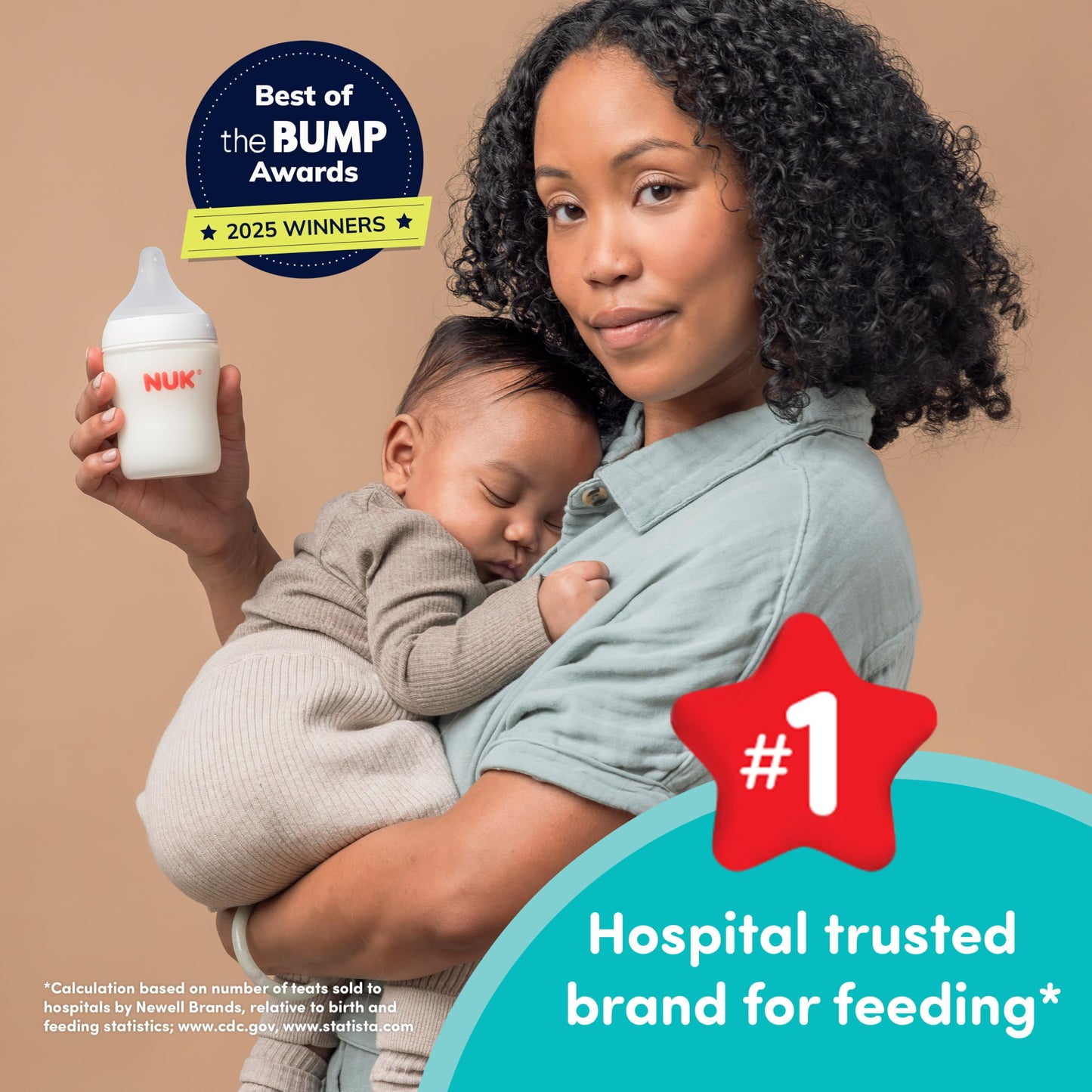 NUK Perfect Match Medium Flow 2 en 1 botella natural + anticólicos, 8 onzas (240 ml), paquete de 3