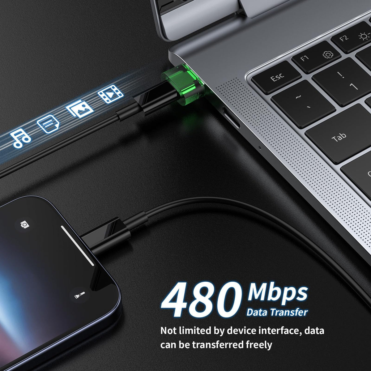 Adaptador USB a USB C Compatible con iPhone15 Plus AirPods Pro Galaxy S20 Pixel Verde Paquete de 6 con Carga Súper Rápida y Función OTG