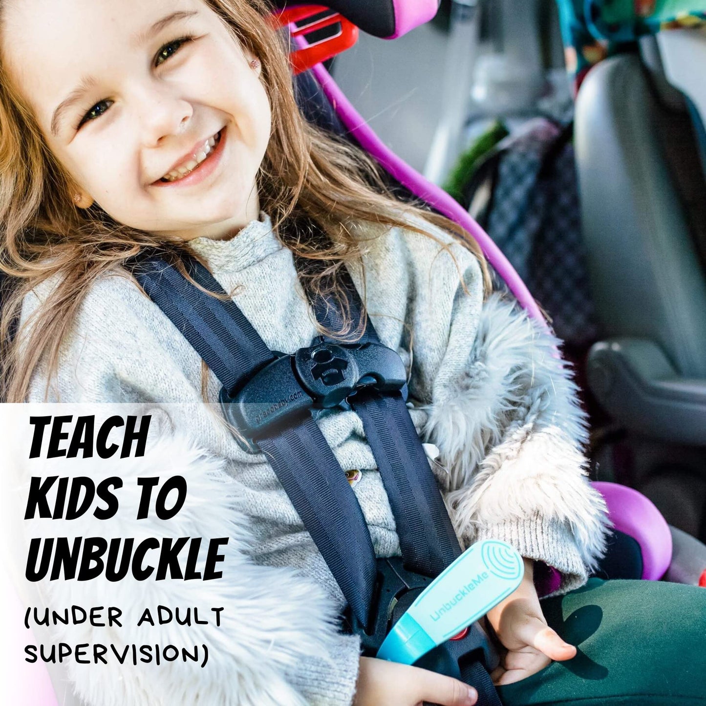 UnbuckleMe Herramienta de Liberación de Hebilla del Asiento de Coche (Como se Vio en El Foso de los Tiburones) - Ayuda Fácil para Abrir para Artritis, Uñas Largas, Niños Mayores - Botón Pulsador para