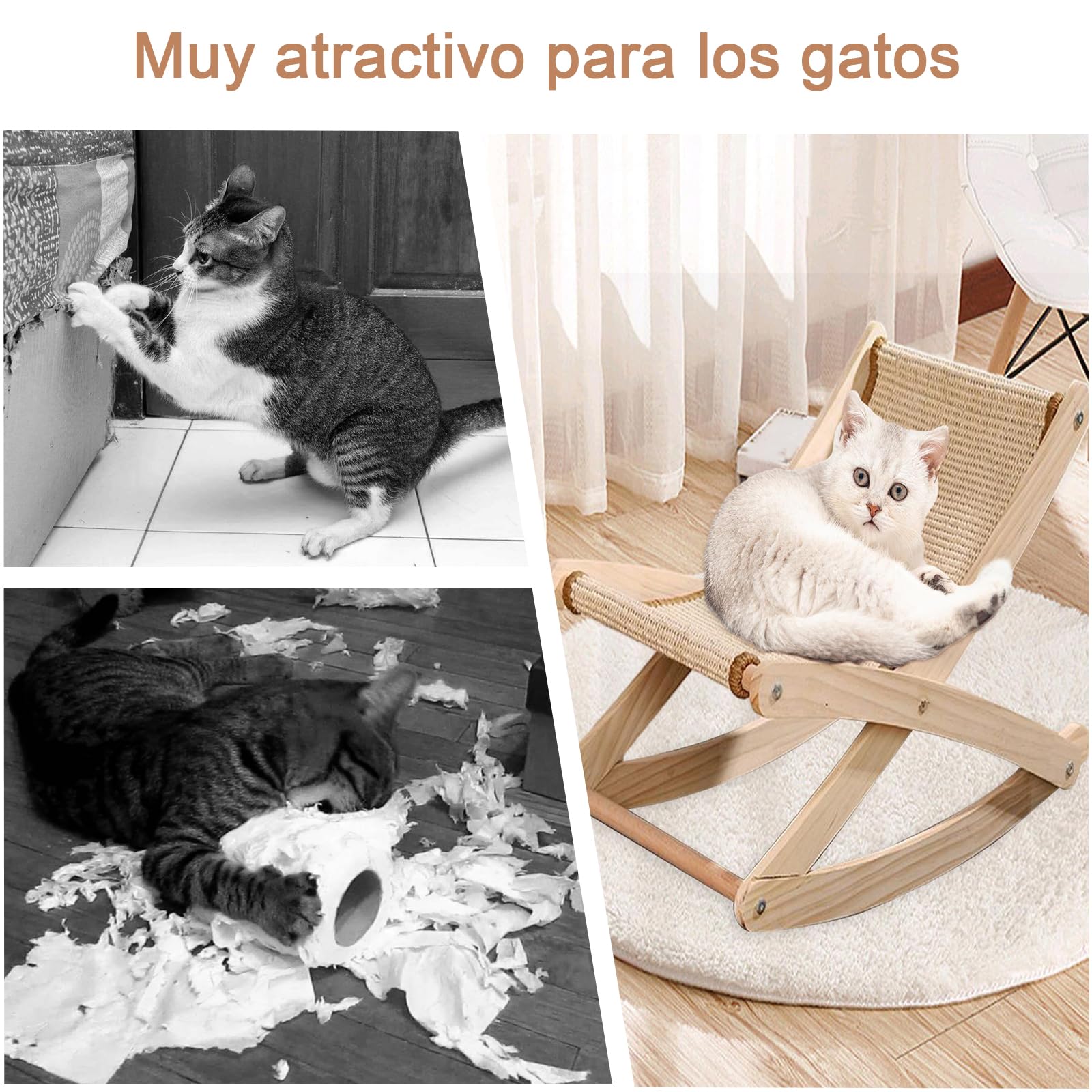Mecedora MNJKJHL sisal con Rascador y Pelota para Gato