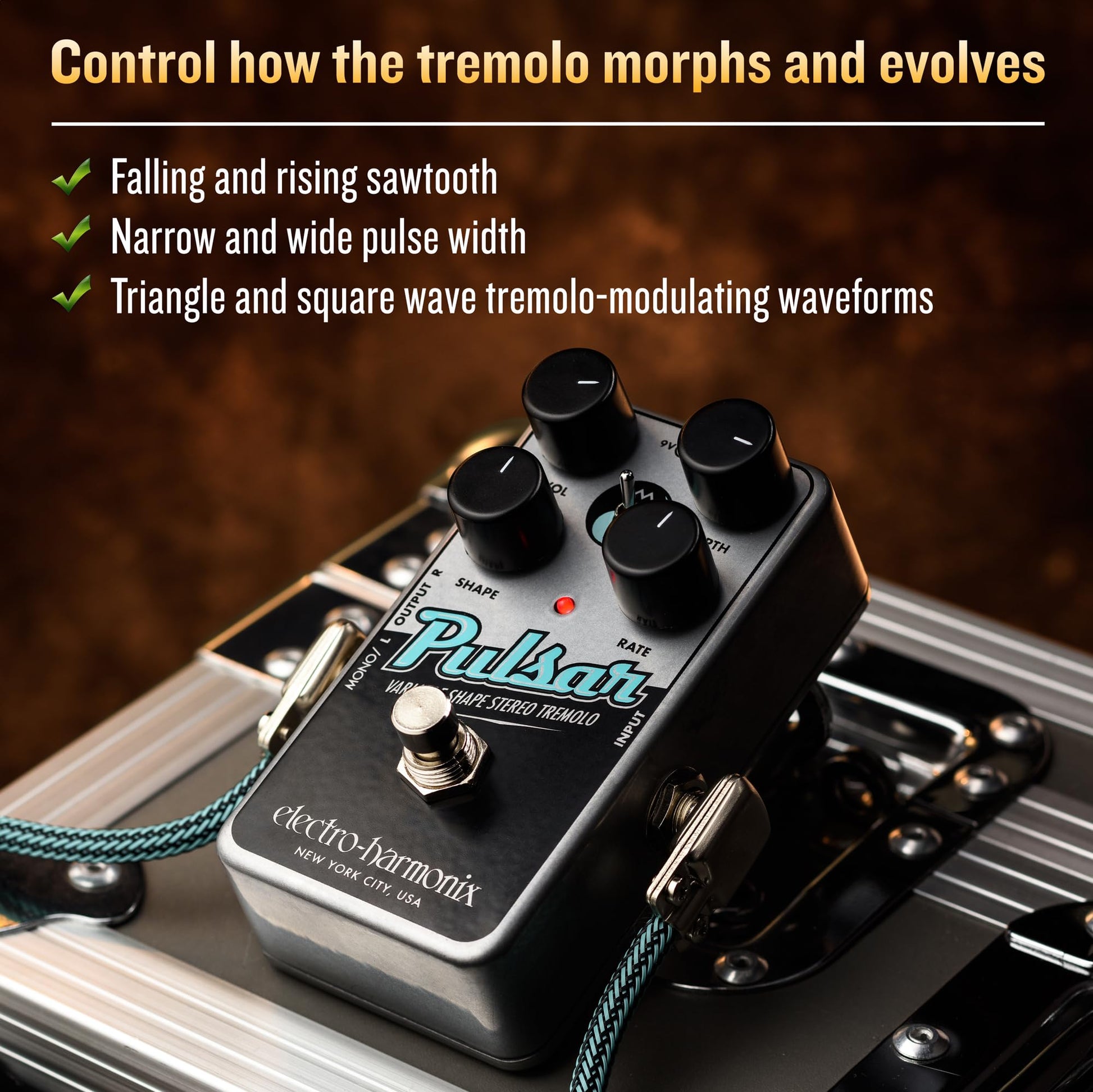 Pedal de Trémolo Estéreo Electro-Harmonix Nano Pulsar de Forma Variable