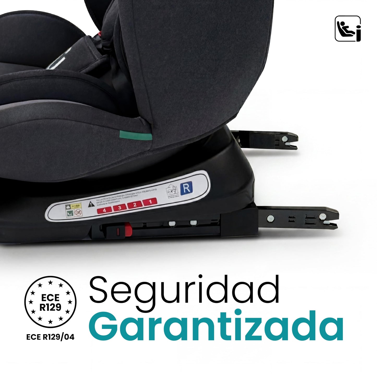 Amulay Autoasiento Baku 360° ISOFIX i-Size, 0 a 12 Años, Gris