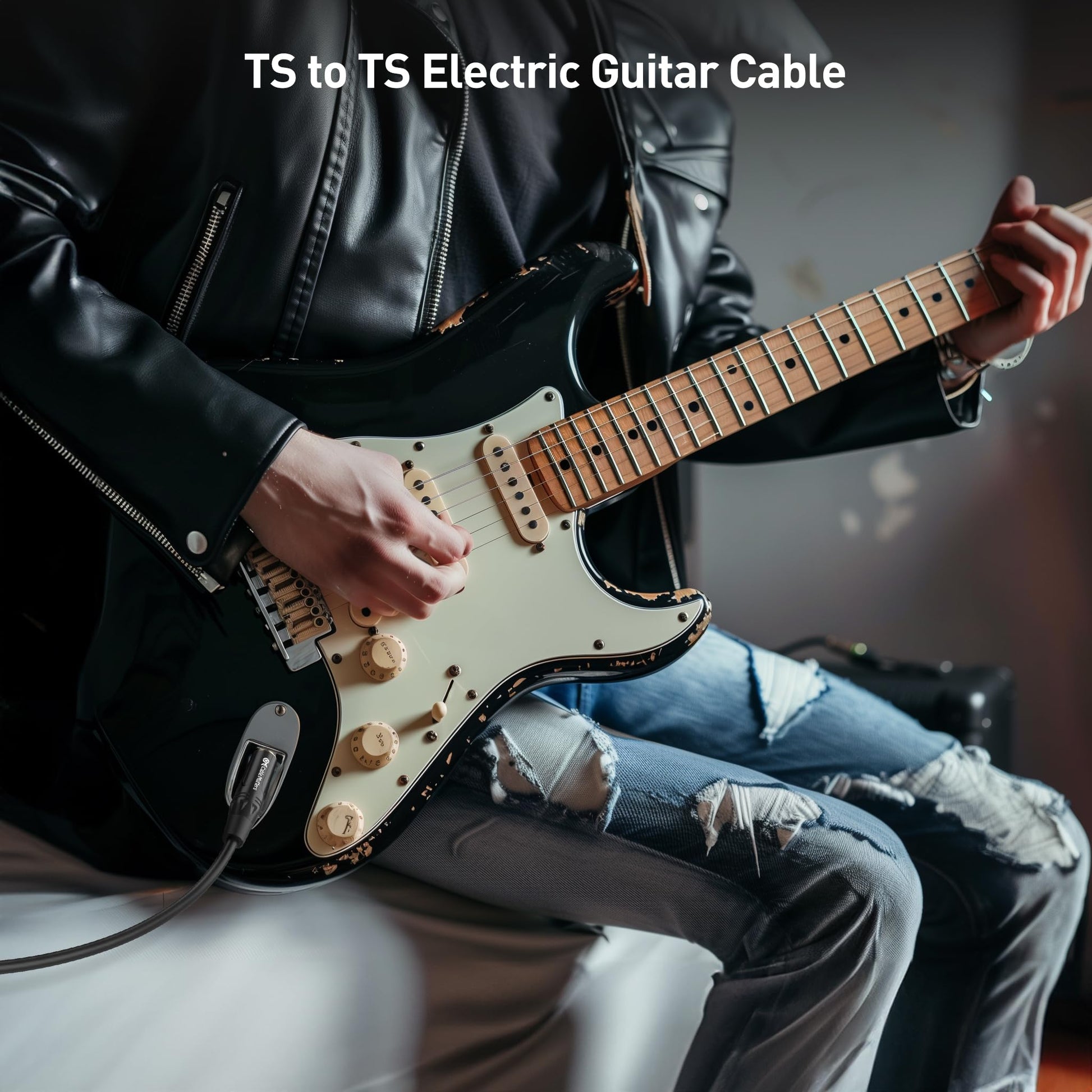 Cable Matters Paquete de 2 cables de guitarra eléctrica TS a TS de 1/4 pulgadas (cable de 1/4) 6 pies