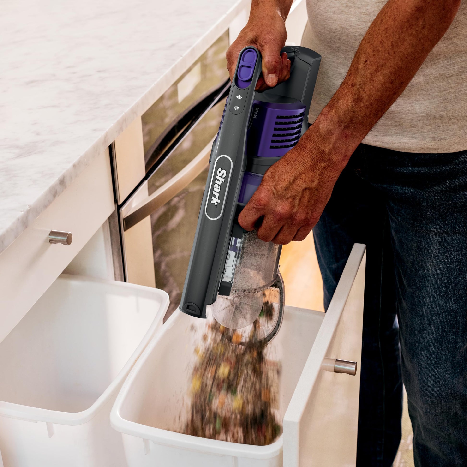 Aspiradora Inalámbrica Shark Vertex Negro Morado DuoClean PowerFins MultiFLEX HairPro Boquilla para Rincones y Tapicería 60 Minutos de Autonomía
