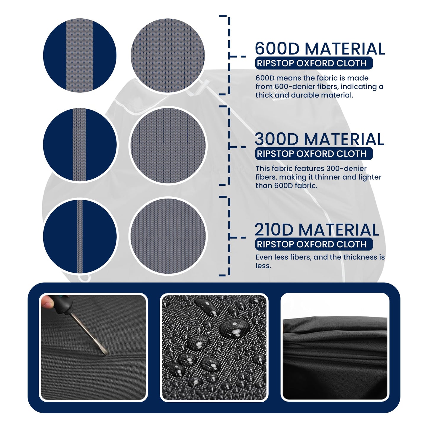 Funda de Bicicleta 300D Gris Talla XL