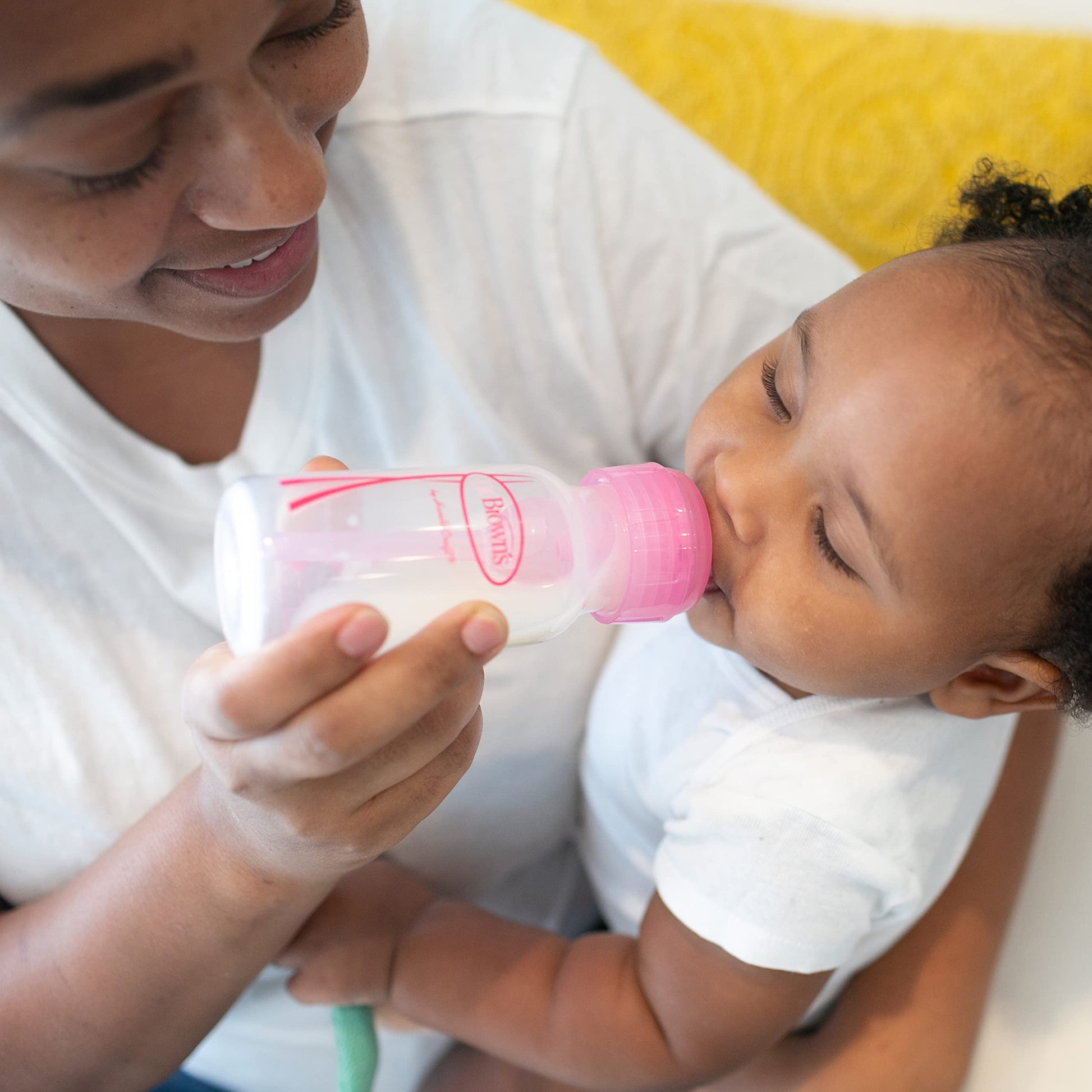 Dr. Brown's Options Slow Flow Bottle Set for Breastfed Baby, 4 Ounce, Pink