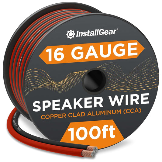 InstallGear 16 Gauge Speaker Wire Cable, 100 feet