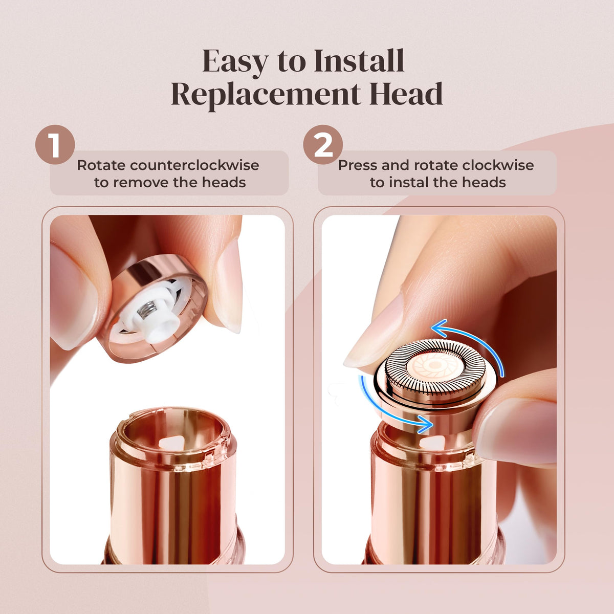 Cabezales de repuesto para acabado táctil sin fisuras faciales para mujeres, también se promueve la inobelleza gurelax EVIEY KRADAA VISOFO Bikurpia Hair Remover Razor (Gen1)