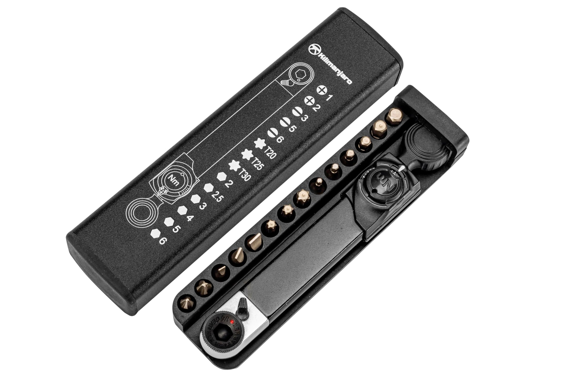 Herramienta para Bicicleta Kilimanjaro Cycle Series 15 en 1 Llave Dinamométrica de Precisión y Brocas Estuche de Almacenamiento