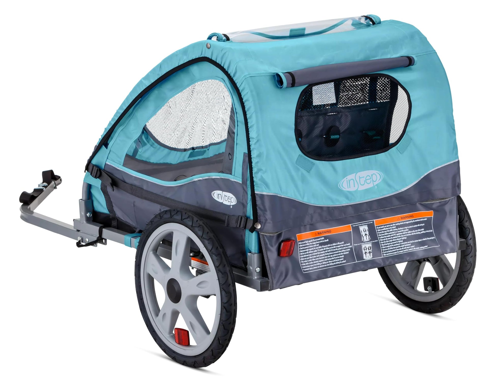 Instep - Remolque Plegable de Asiento único y Doble Asiento detrás de la Bicicleta, con toldo 2 en 1 y Ruedas de 40.6 cm, para niños, Varios Colores Disponibles