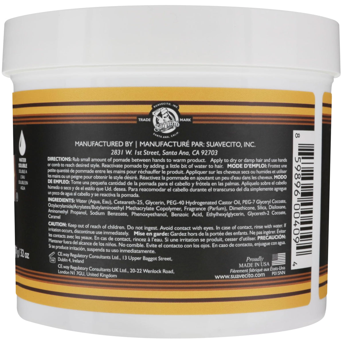 Suavecito Pomade Firme Cera Para Cabello de Fijacion Media Brillo Medio 65g Todo Tipo de Cabello Firme (907 g (Paquete de 1))