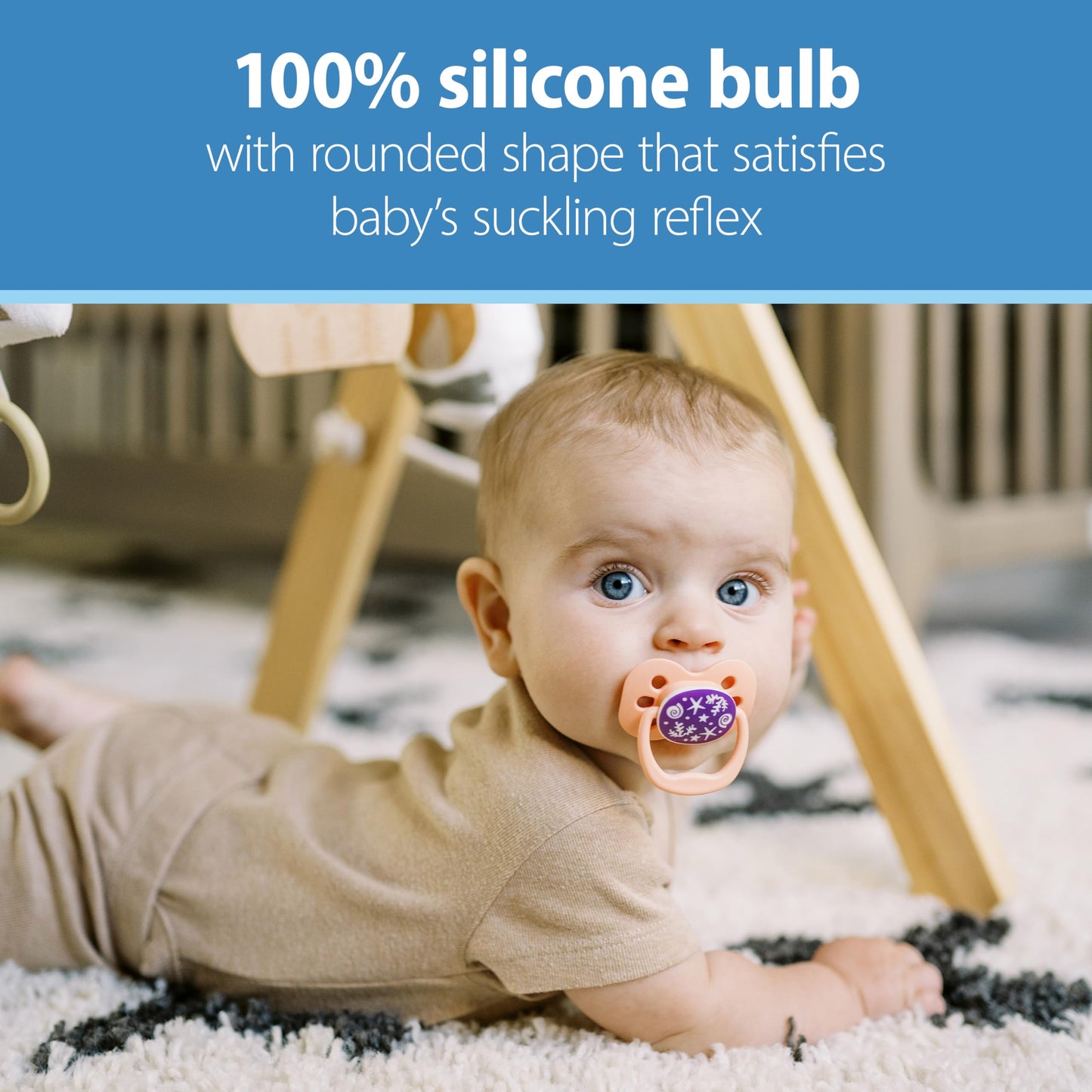 Chupetes Stage 1 Dr. Brown's Azul Resplandor en la Oscuridad 0-6 Meses