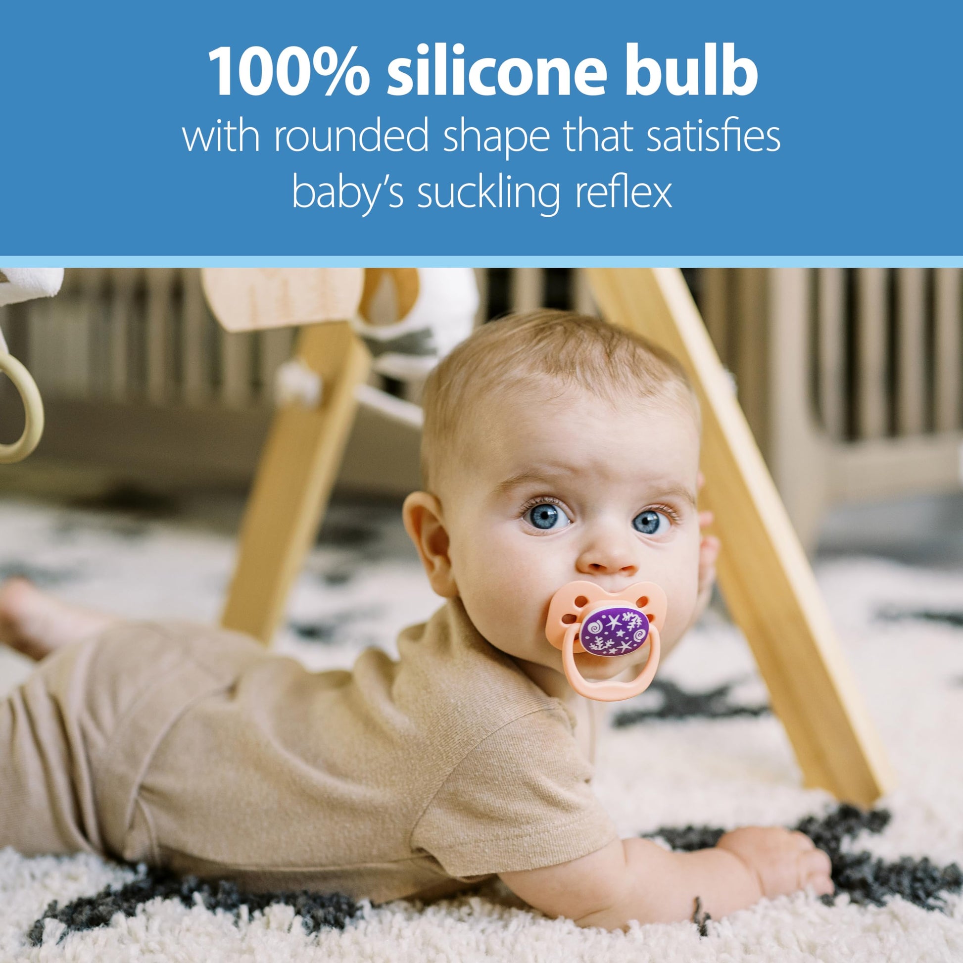 Chupetes Stage 1 Dr. Brown's Azul Resplandor en la Oscuridad 0-6 Meses