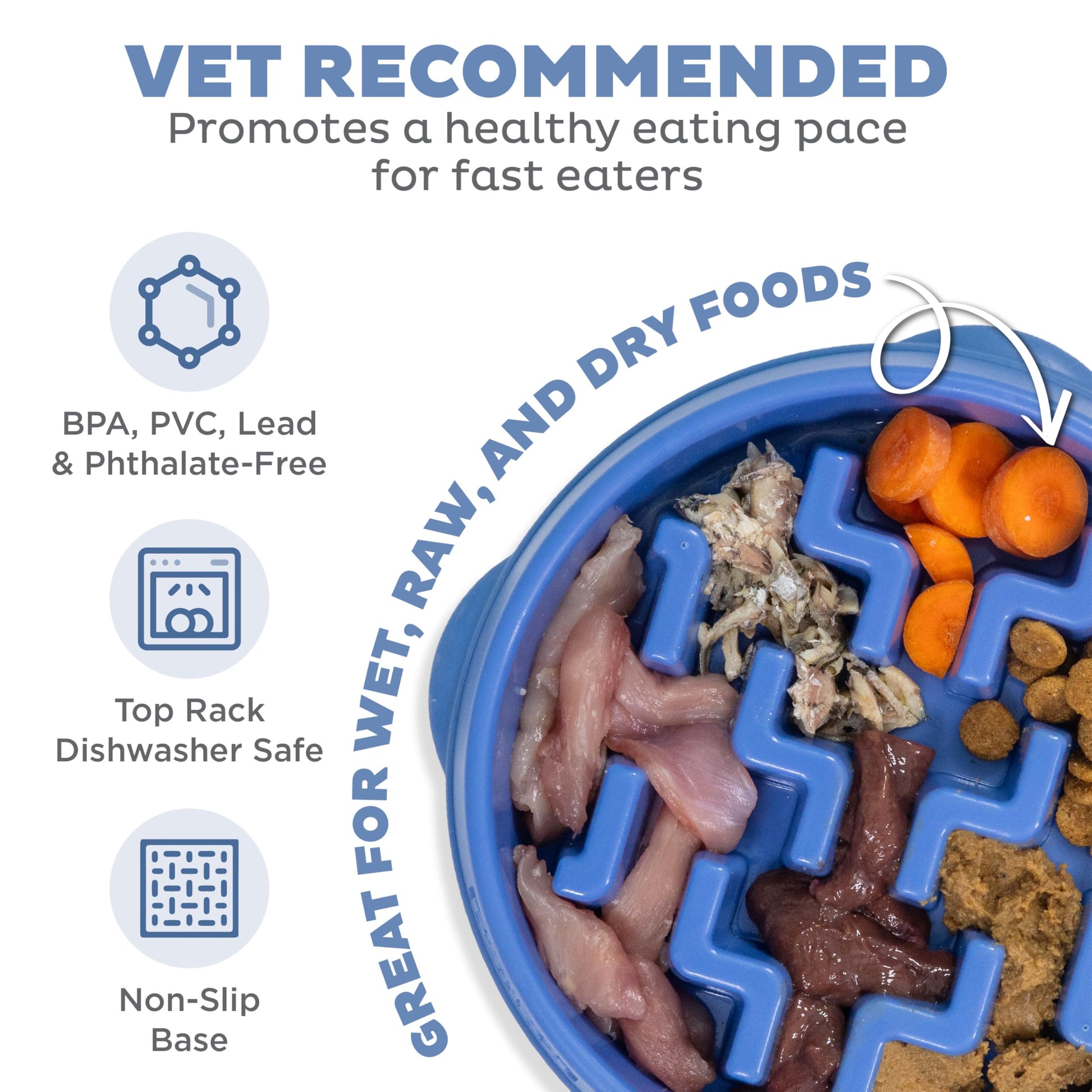 Plato Antideslizante Outward Hound Azul Medio para Perros