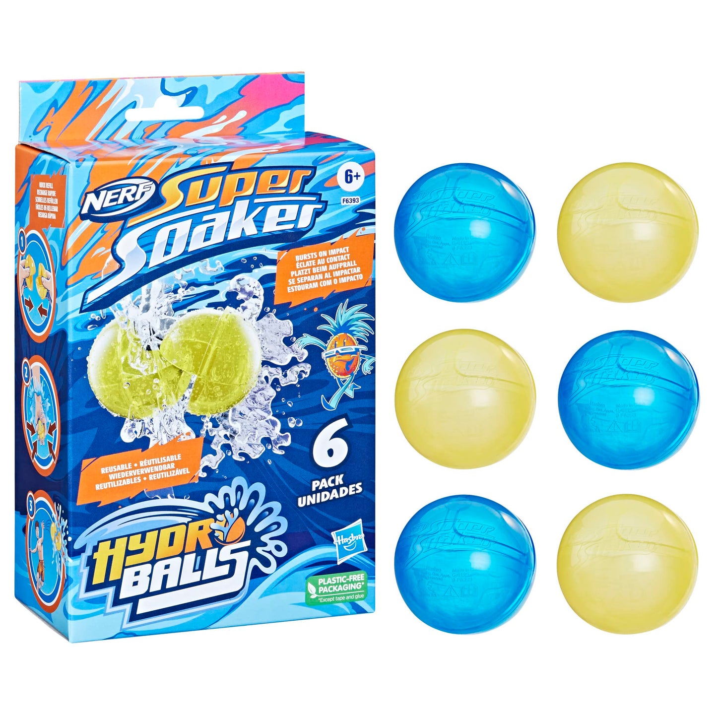 Juguete SUPERSOAKER Nerf Hydro Balls Azul Reutilizables para Niños