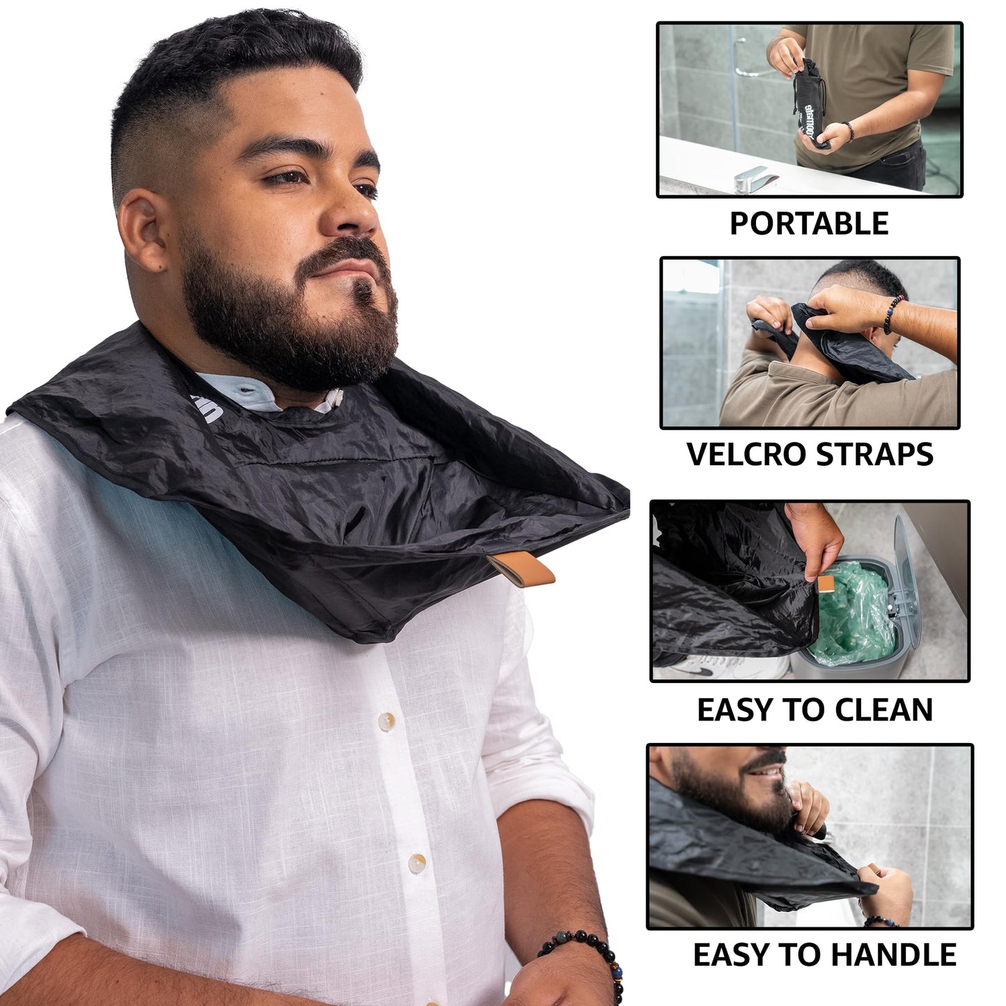 GROOMATE Delantal portátil para barba, Negro -, Talla única