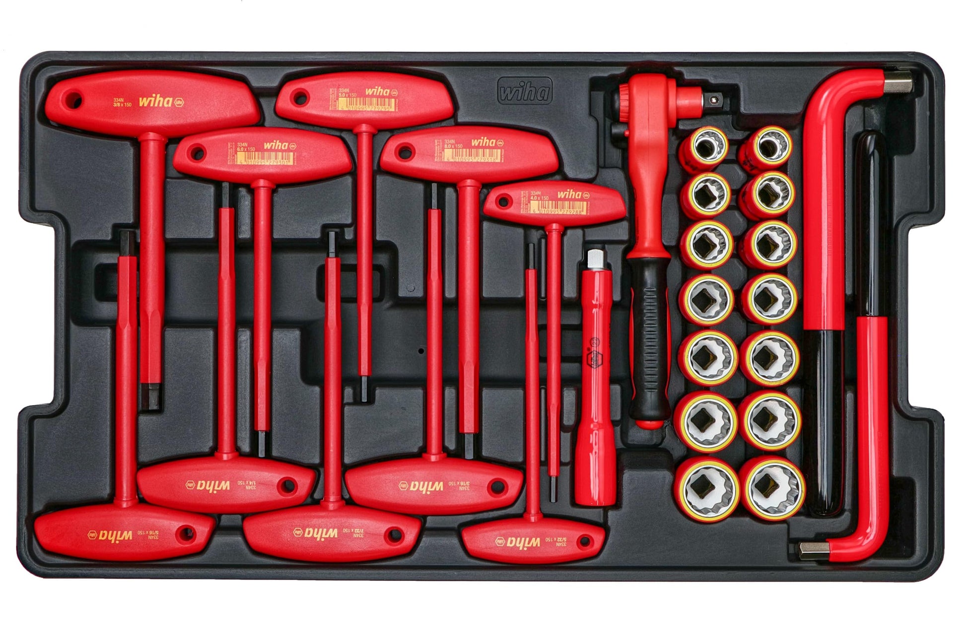 Juego de Herramientas Aisladas Wiha Rojo con Caja con Ruedas, 80 Uds