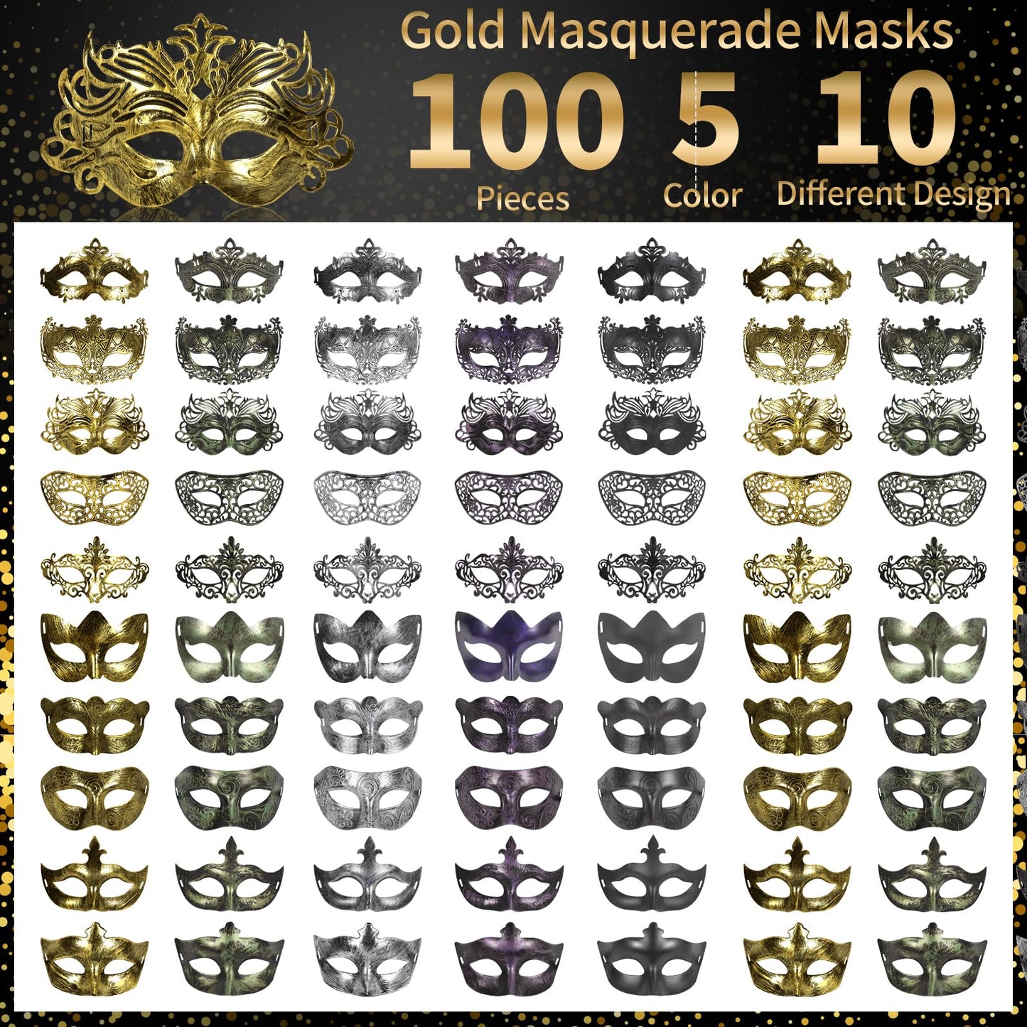 Máscaras Venecianas a Granel Multi para Mujeres, Hombres y Niños