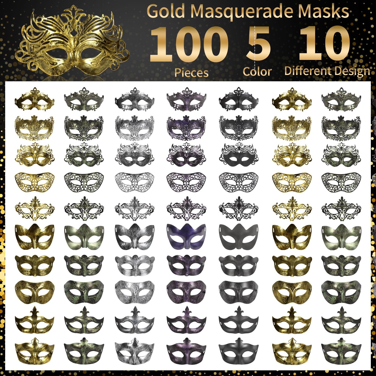 Máscaras Venecianas a Granel Multi para Mujeres, Hombres y Niños