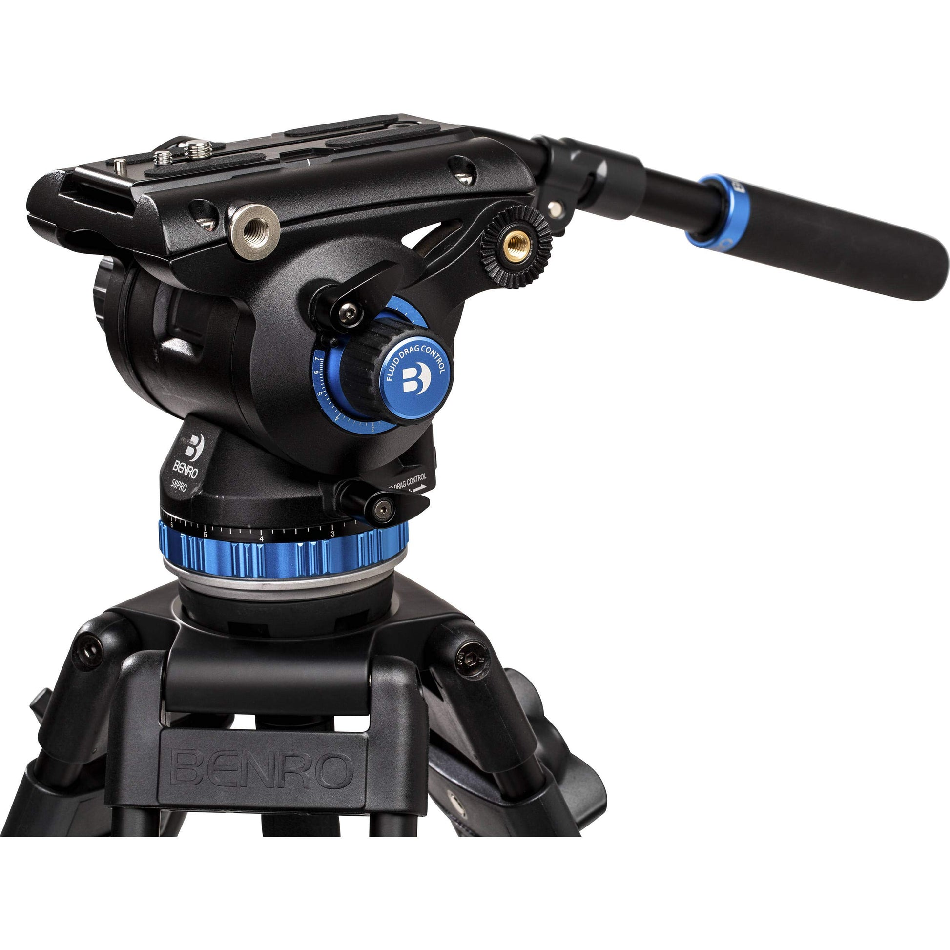 Benro A673TM Dual Stage Aluminium Video Tripod S8PRO Head - 75mm Bowl, 3-Leg Sections, Twist Lever-Lock