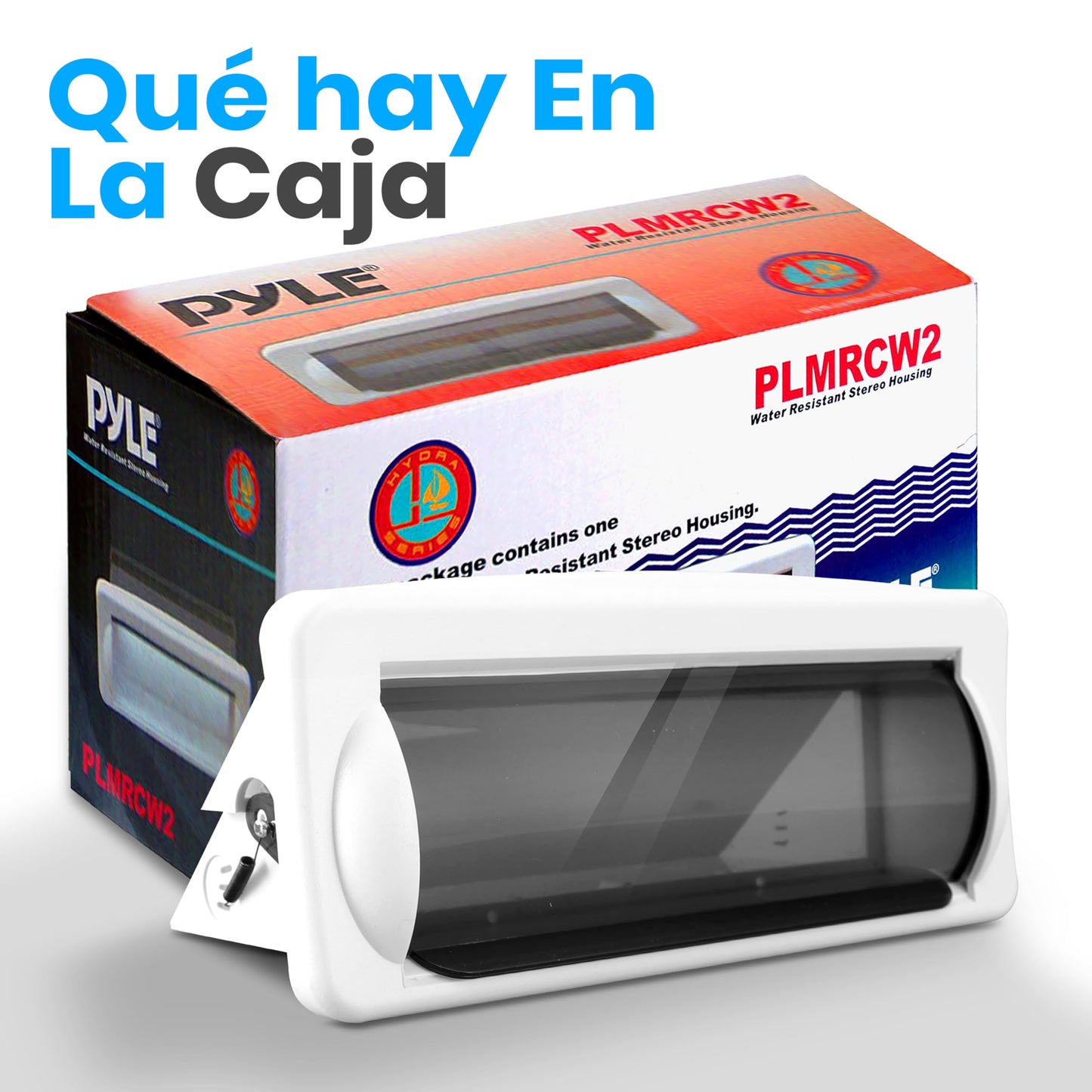 Pyle Protector de Radio Resistente al Agua, con Ventana Abatible. Incluye Set de Montaje. Blanco