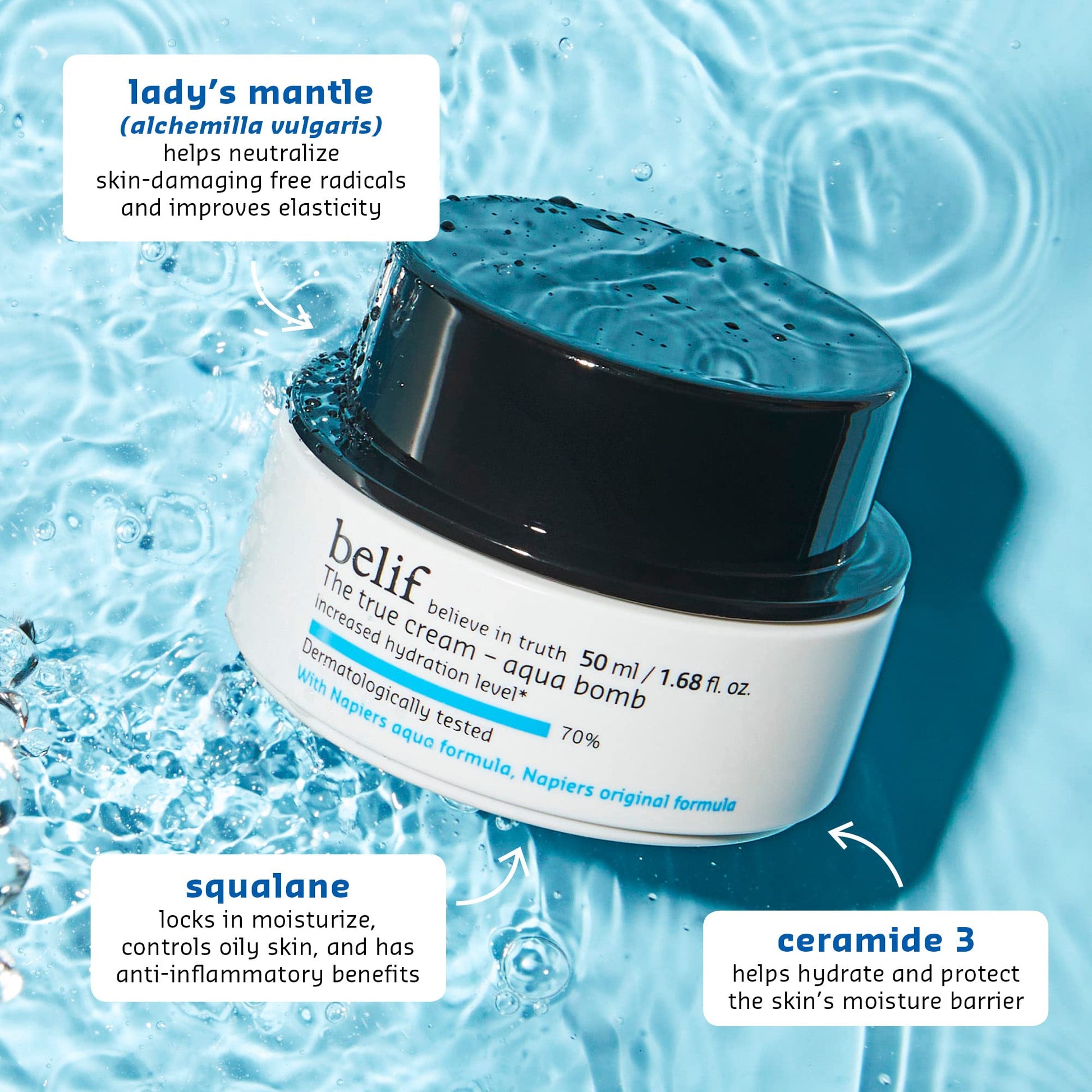 Belif the True Cream Aqua Bomb | Moisturizer for Combination to Oily Skin | Face Cream, Hydration, Clean Beauty
