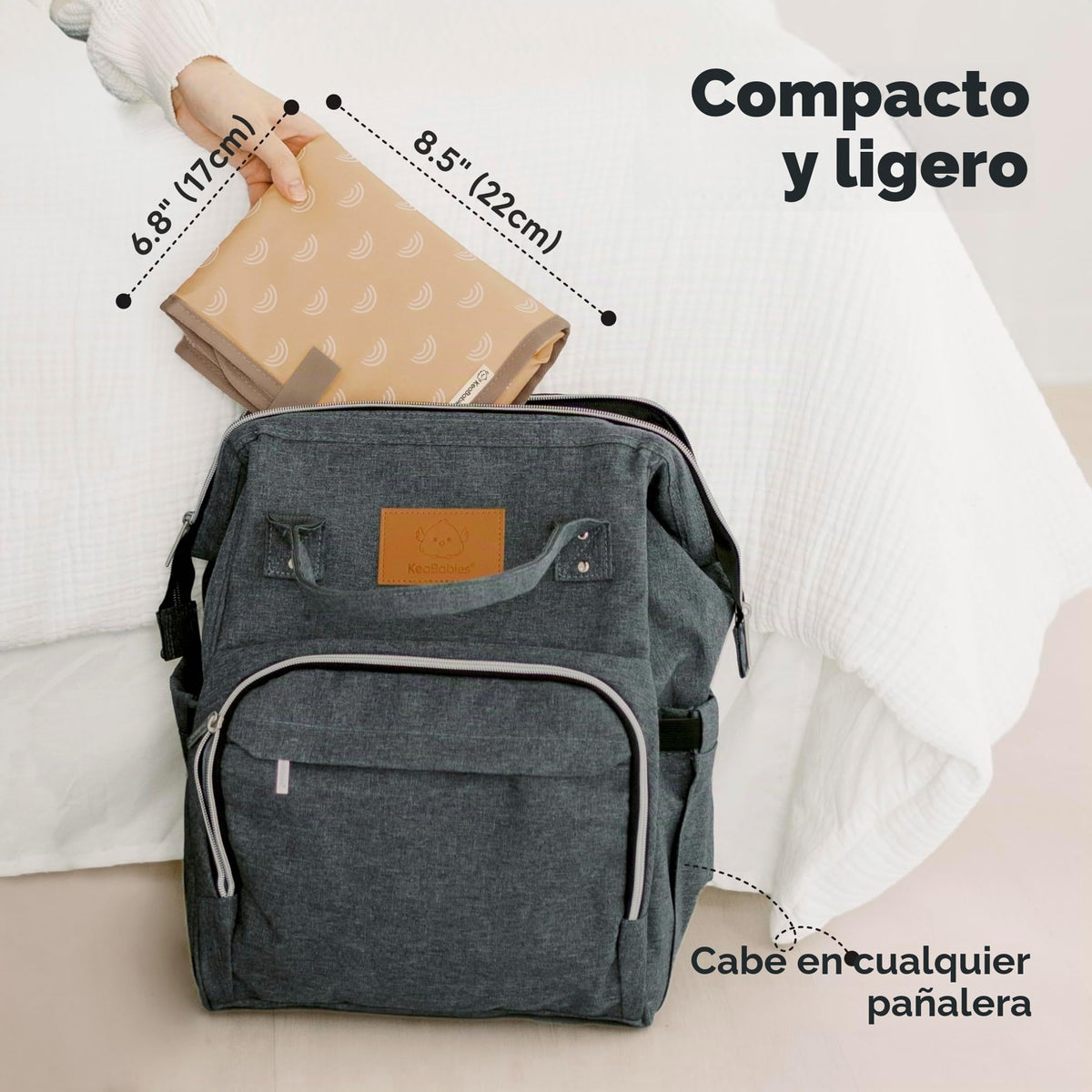 KeaBabies - Cambiador portátil de pañales, fácil de limpiar, plegable e impermeable para bolsa de pañales, compacto, ligero, recién nacido de 25 x 13 pulgadas, bebé, cambiador de bebé esencial de