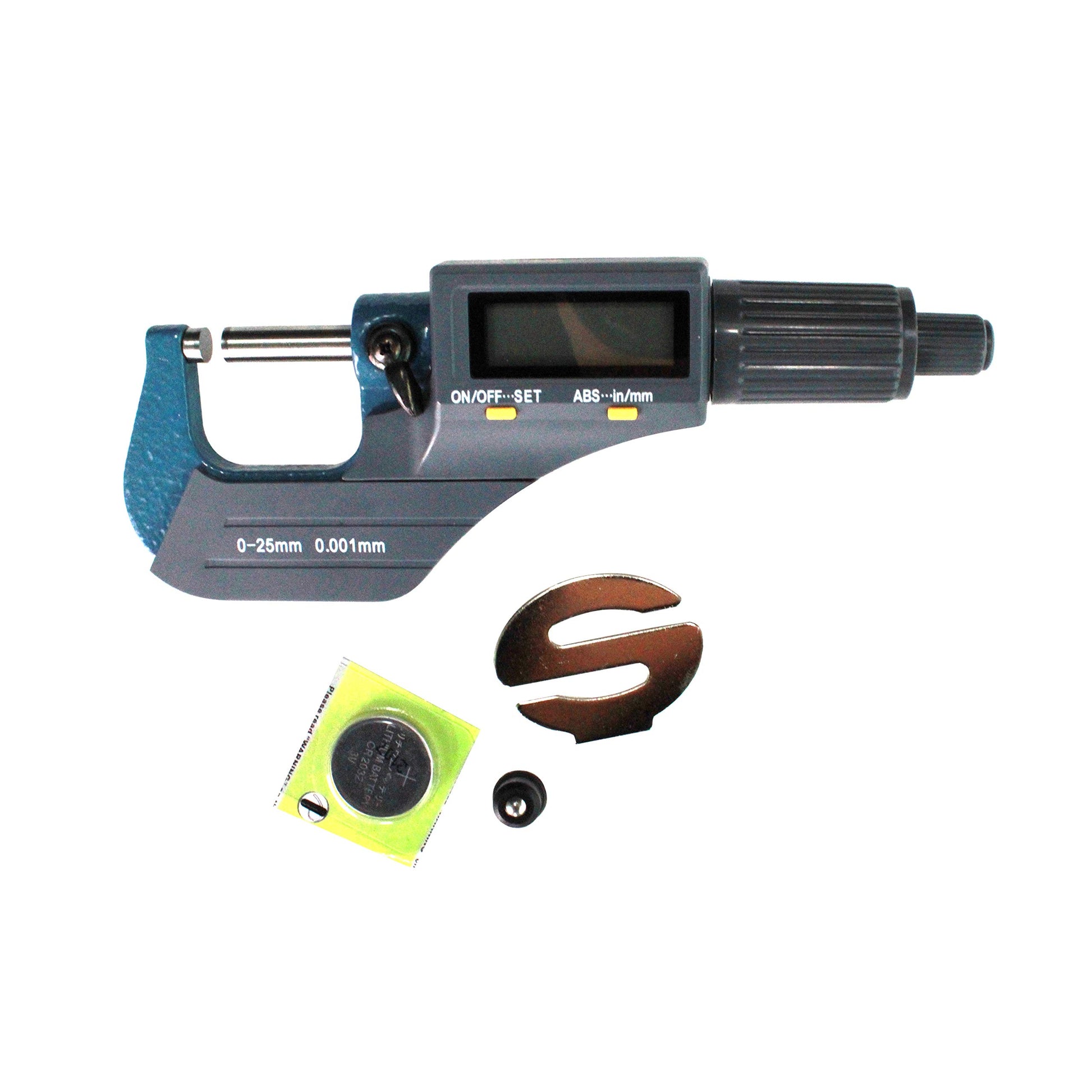 HFS(R) Micrómetro Digital para Medir Espesor con Caja Herramienta de Medición de Espesor Métrico/Pulgadas 0-25mm/0-1"