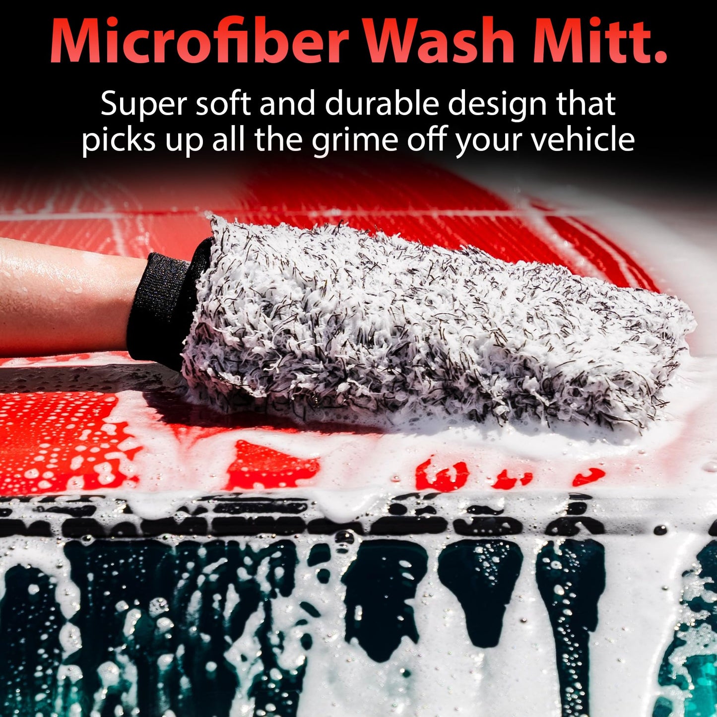 Manopla de Microfibra Adam's de Felpa Suave para Lavado Seguro de Coches